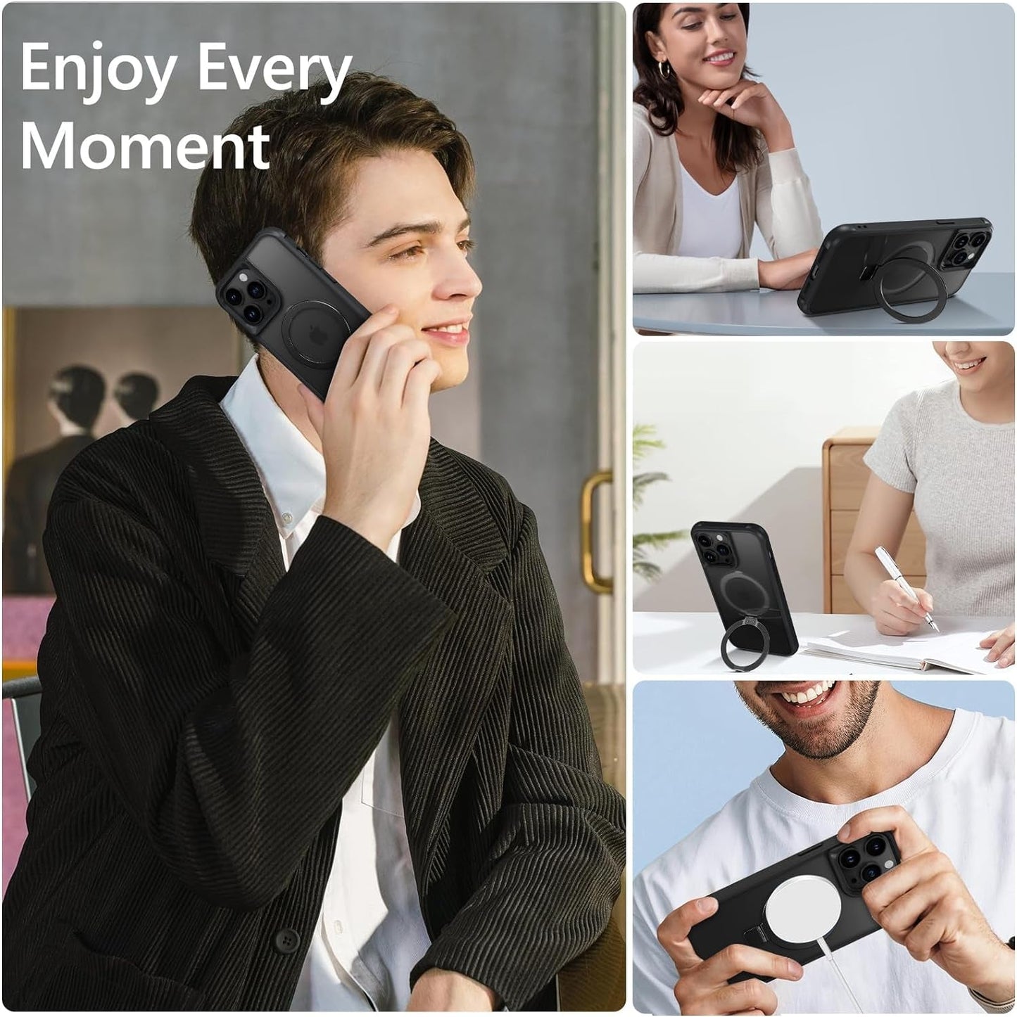 BENTOBEN for Iphone 14 Pro Max Phone Case with Invisible Magnetic Stand,Iphone 14 Pro Max Case[Compatible with Magsafe]Translucent Shockproof Women Men Protective Case for Iphone 14 Pro Max 6.7",Black  BENTOBEN   