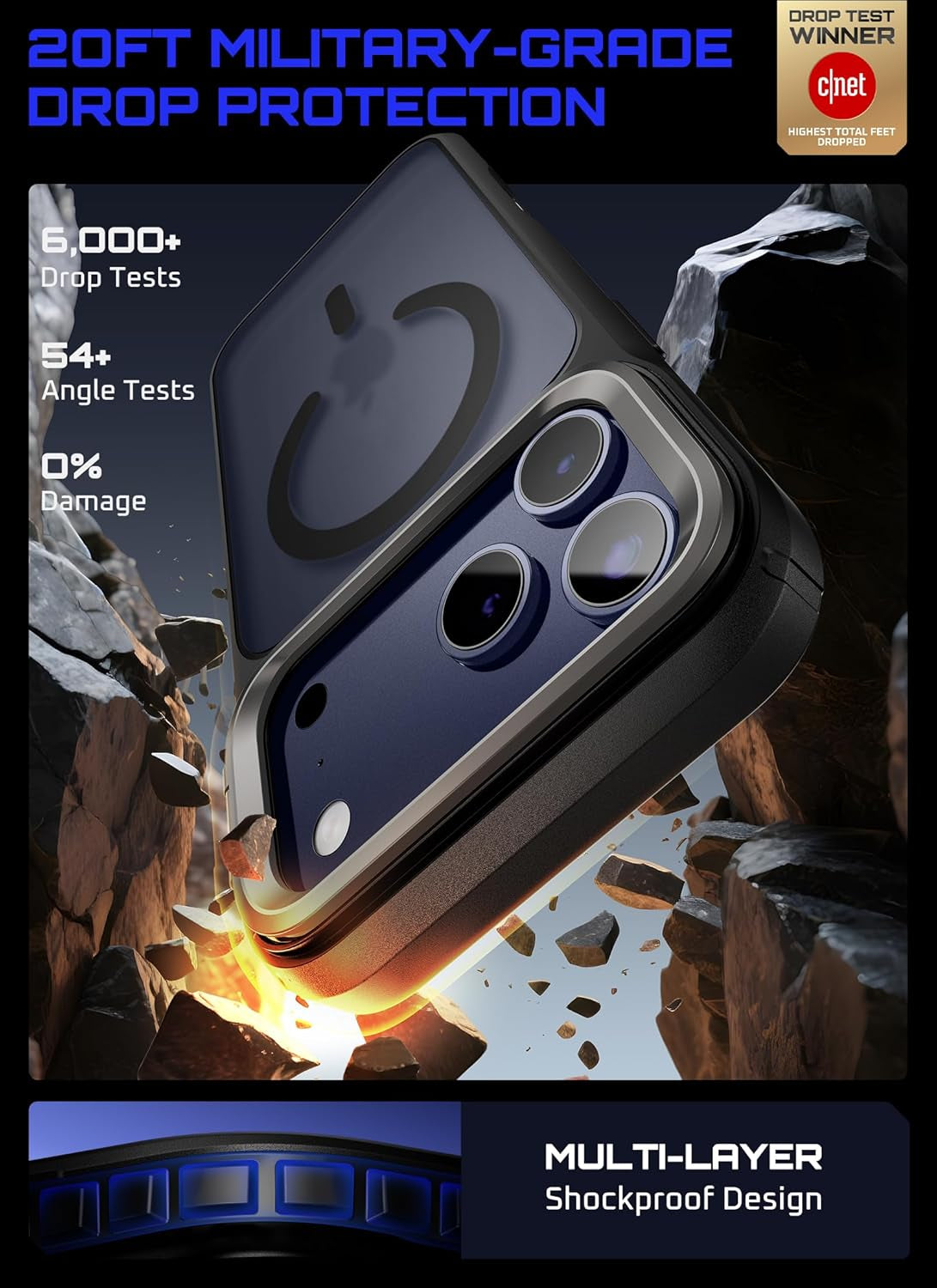 SUPCASE for Iphone 17 Pro Max Case with Camera Control Button (Unicorn Beetle Mag), [Compatible with Magsafe] [Built-In Kickstand] Slim Protective Magnetic Translucent Back Phone Case, Black