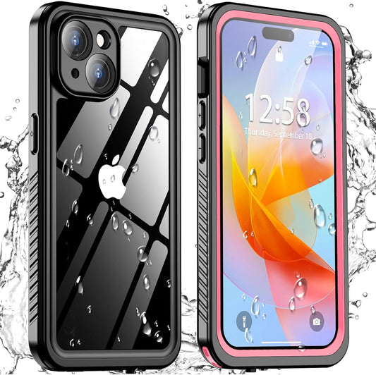 Oneagle for Iphone 15 Case Waterproof, Shockproof [IP68 Waterproof][Built-In Screen & Lens Protector][Dustproof][Real 360°] Full Body Heavy Duty Rugged Protective Iphone 15 Phone Case 6.1" Pink  Oneagle-US   