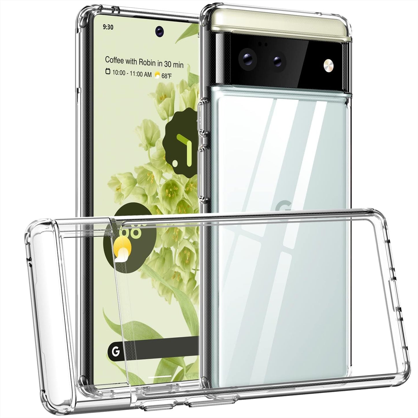 Rayboen Case for Google Pixel 6 5G, Crystal Clear [Anti-Yellowing] No-Slip Shockproof Phone Case, Hybrid Transparent Bumper Protective Cover for Pixel 6  Rayboen A- Crystal Clear Google Pixel 6 