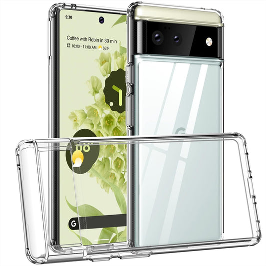 Rayboen Case for Google Pixel 6 5G, Crystal Clear [Anti-Yellowing] No-Slip Shockproof Phone Case, Hybrid Transparent Bumper Protective Cover for Pixel 6  Rayboen A- Crystal Clear Google Pixel 6 