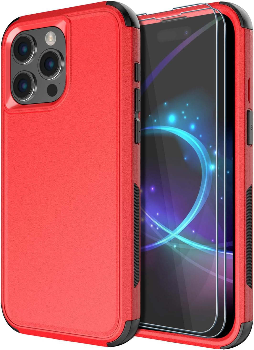 Diverbox for Iphone 15 Pro Case [Tempered Glass Screen Protector] [Shockproof] [Dropproof] Heavy Duty Protection Phone Case Cover for Apple Iphone 15 Pro 6.1 Inch (Black-2In1)  Diverbox   