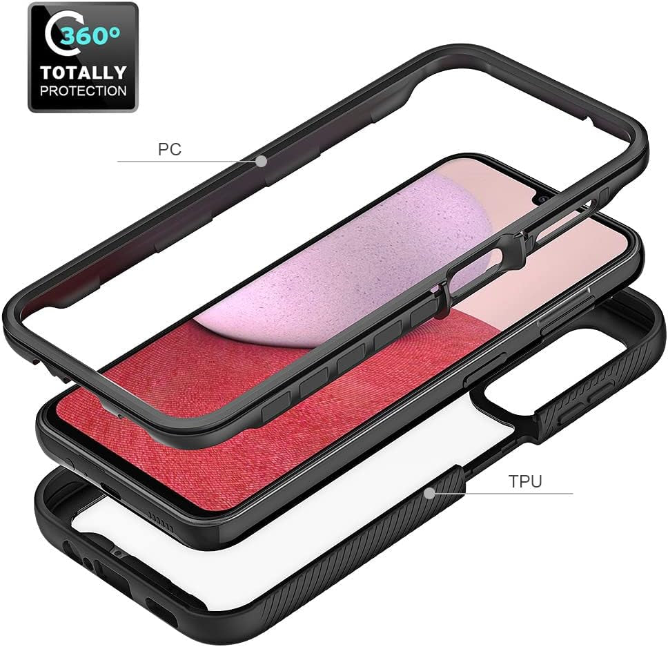 For Samsung Galaxy A14 5G Case Hybrid Drop Protection Clear Case Heavy Duty Hard Rugged Anti-Slip Bumper Anti-Scratch Armor Protective Phone Cover for Samsung Galaxy A14 Black