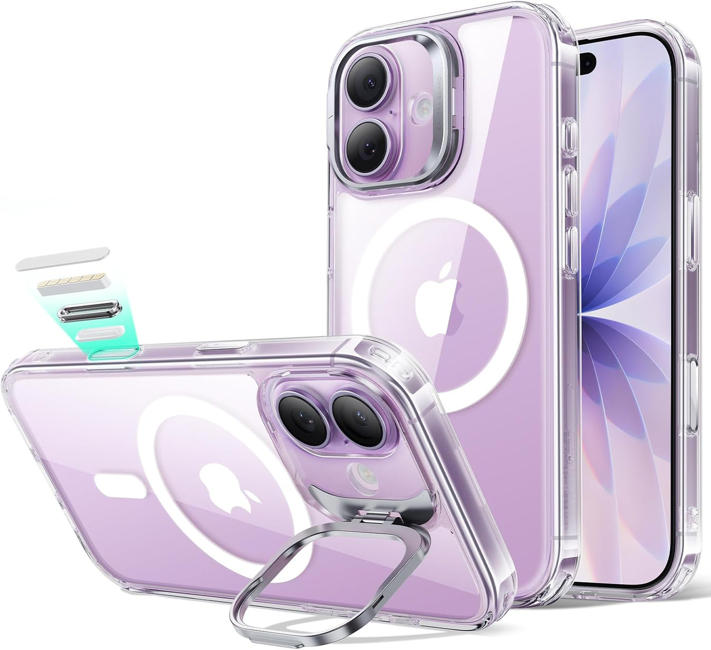 ESR for Iphone 17 Pro Max Case with Stash Stand, Camera Control Cover Compatible with Magsafe, Military-Grade Drop Protection Phone Case for Iphone 17 Pro Max, Scratch-Resistant Back Cover, Clear