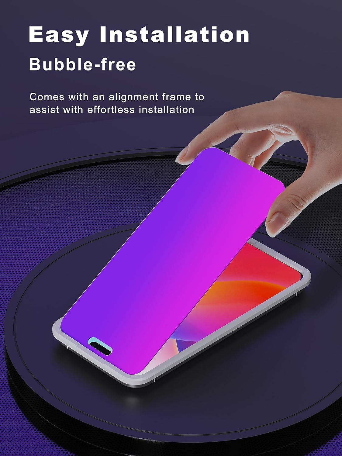 GIGIKISS Compatible for Iphone 15 Pro Max Privacy Screen Protector 6.7 Inch, Purple Gradient anti Spy anti Blue Light HD Screen Protector Tempered Glass Easy Installation  GIGIKISS   