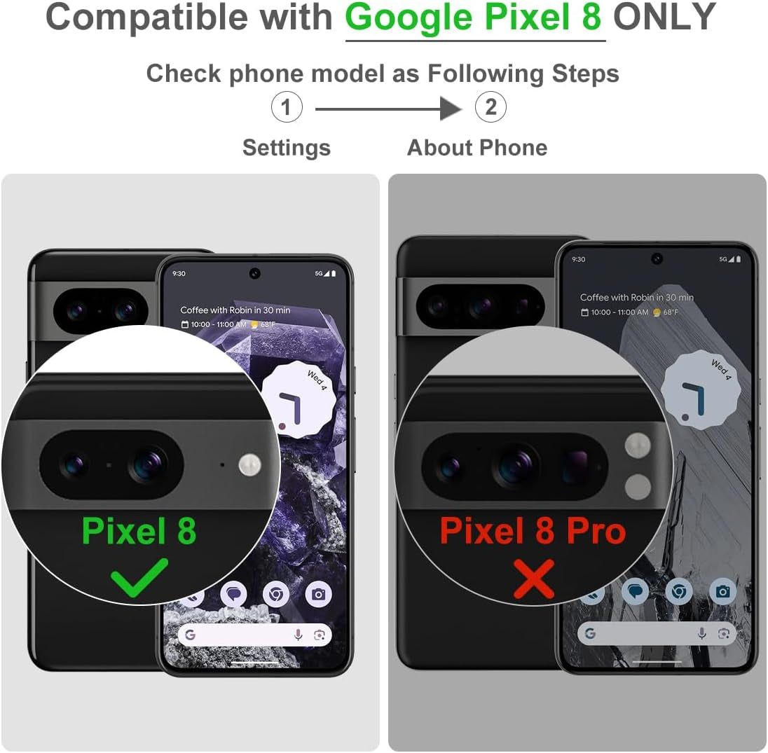 For Google Pixel 8 Case Compatible with Magsafe [Built-In Invisible Kickstand] TPU Shockproof Sturdy Thin Matte Translucent Cover Protective Phone Case for Pixel 8 5G (Blue)  Shenzhenshi Nuofeifan Electronic Commerce Co., Ltd   