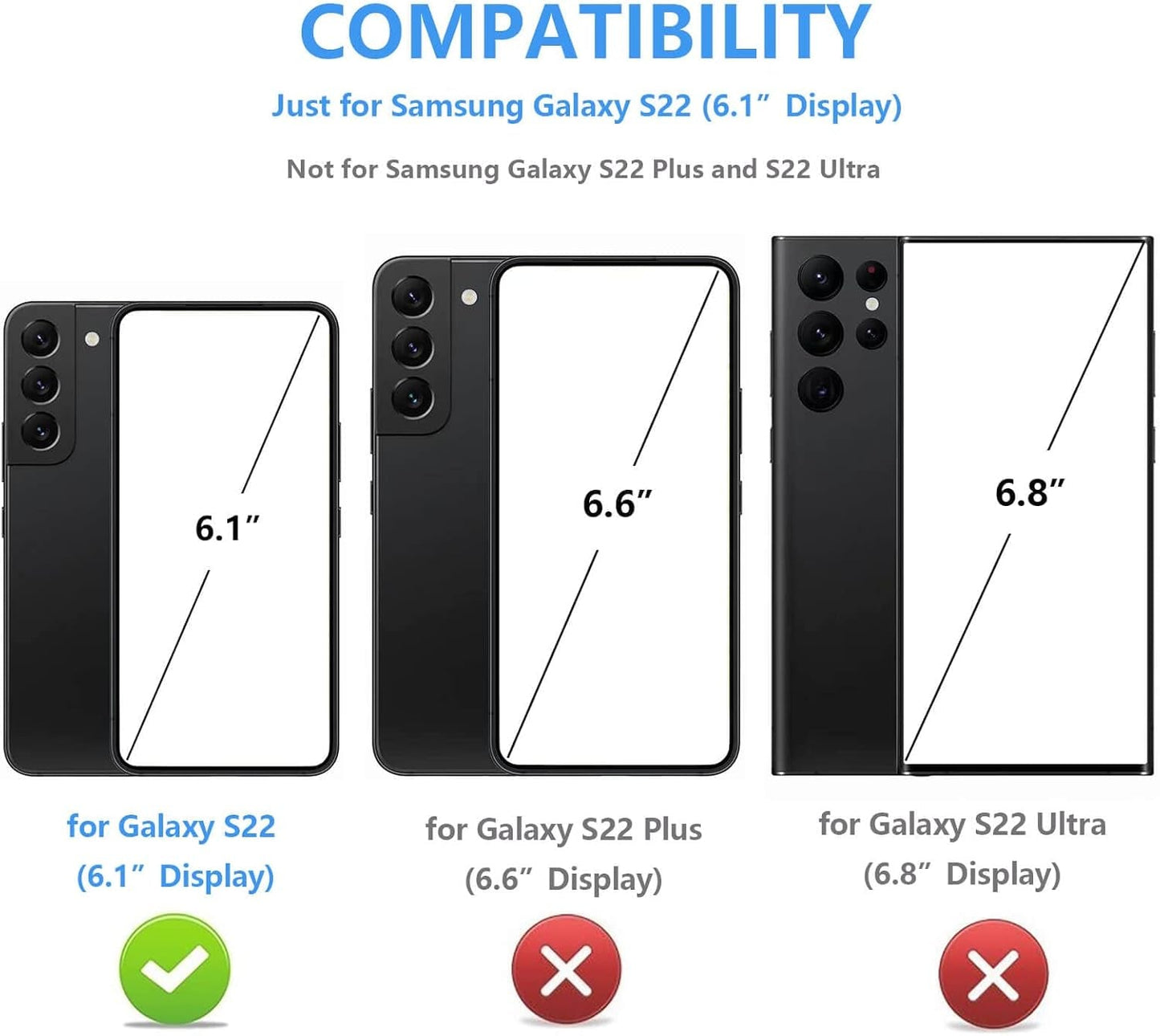 Compatible with Samsung Galaxy S22 Wallet Case with Card Holder, PU Leather Kickstand Card Slots Case, Double Magnetic Clasp and Durable Shockproof Cover 5G 6.1 Inch(Red)