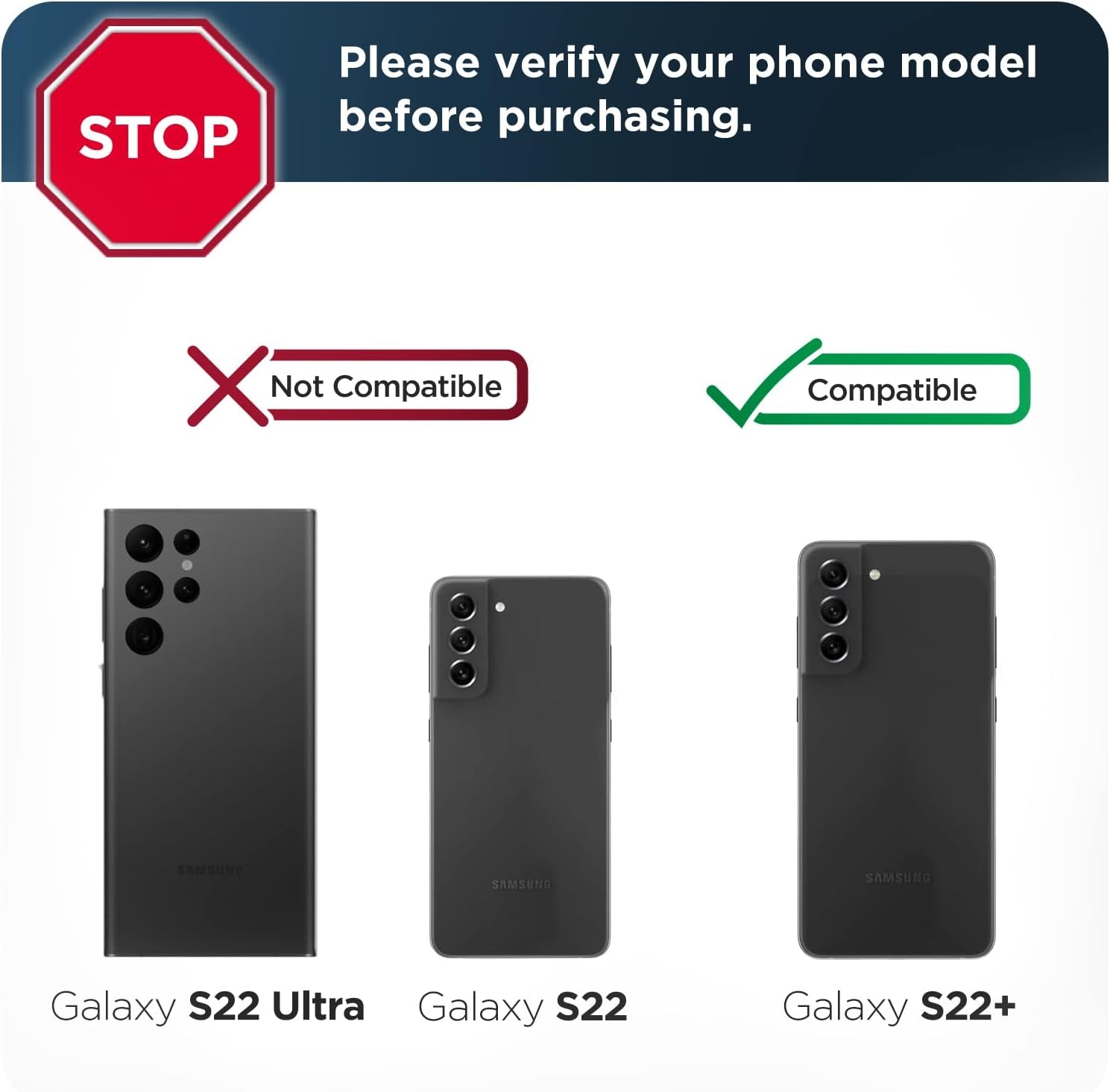 Encased Thin Armor Designed for Samsung Galaxy S22 plus Belt Clip Case, Slim Fit Phone Case with Holster for Samsung S22+ (Matte Black)