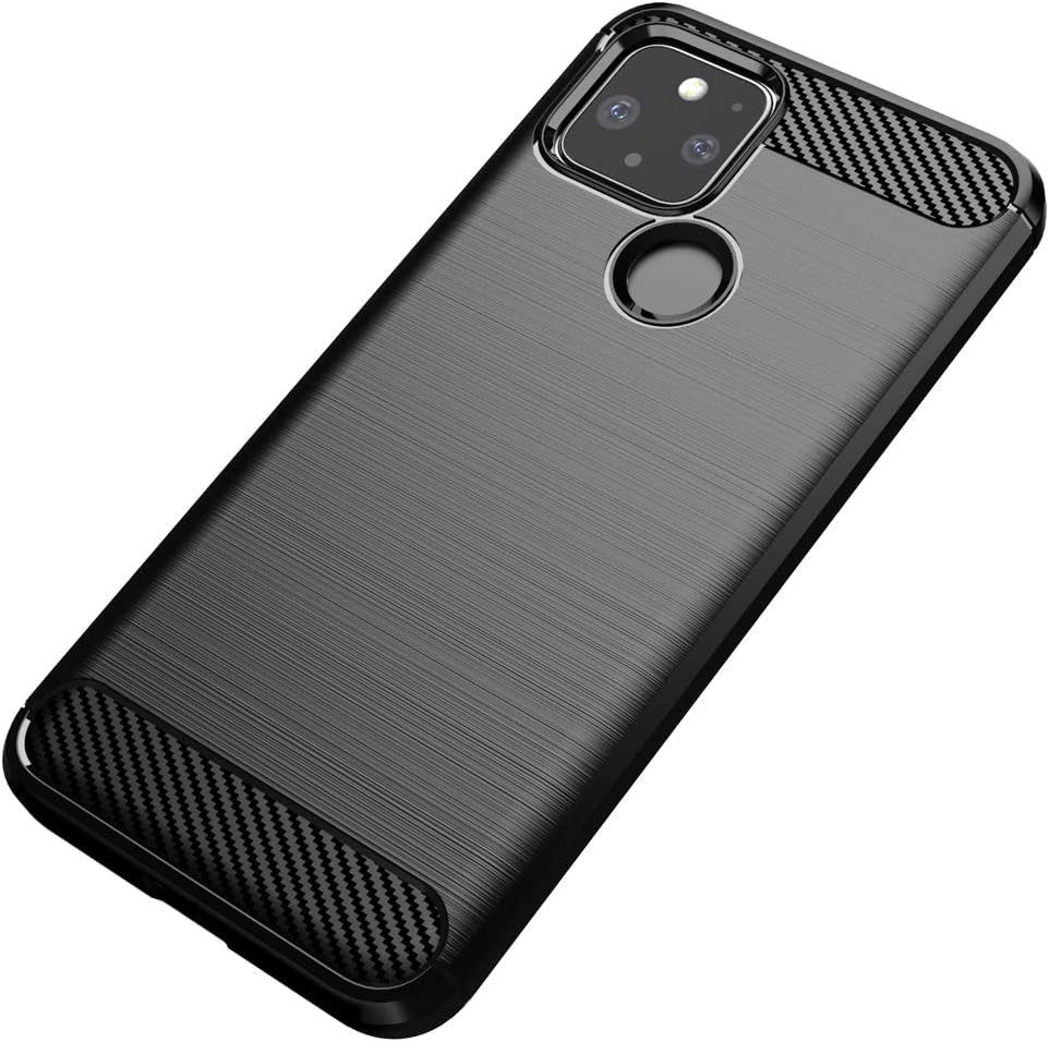 For Google Pixel 5 Clear Case,Slim Thin Soft Skin Silicone Flexible TPU Rubber Gel Lightweight Anti-Scratch Shockproof Protective Cases Cover for Google Pixel 5,Crystal Clear  KEEPCA Brushed Black  