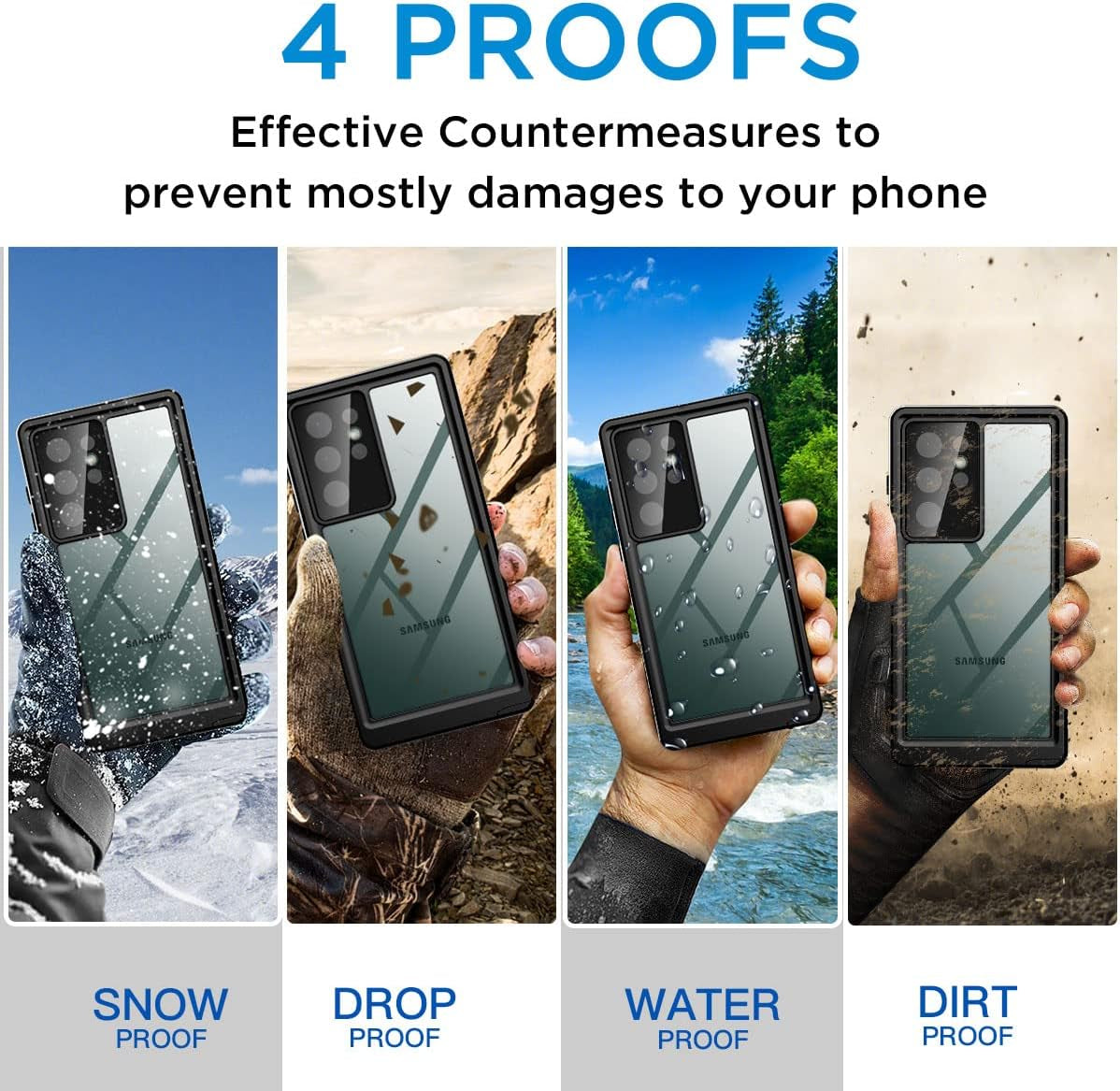 Aicase for Samsung Galaxy S23 Ultra Case Waterproof, Clear Water Proof Shockproof Dustproof Snowproof Full Body Rugged Transparent Underwater Phone Case for Galaxy S23 Ultra Built-In Screen Protector