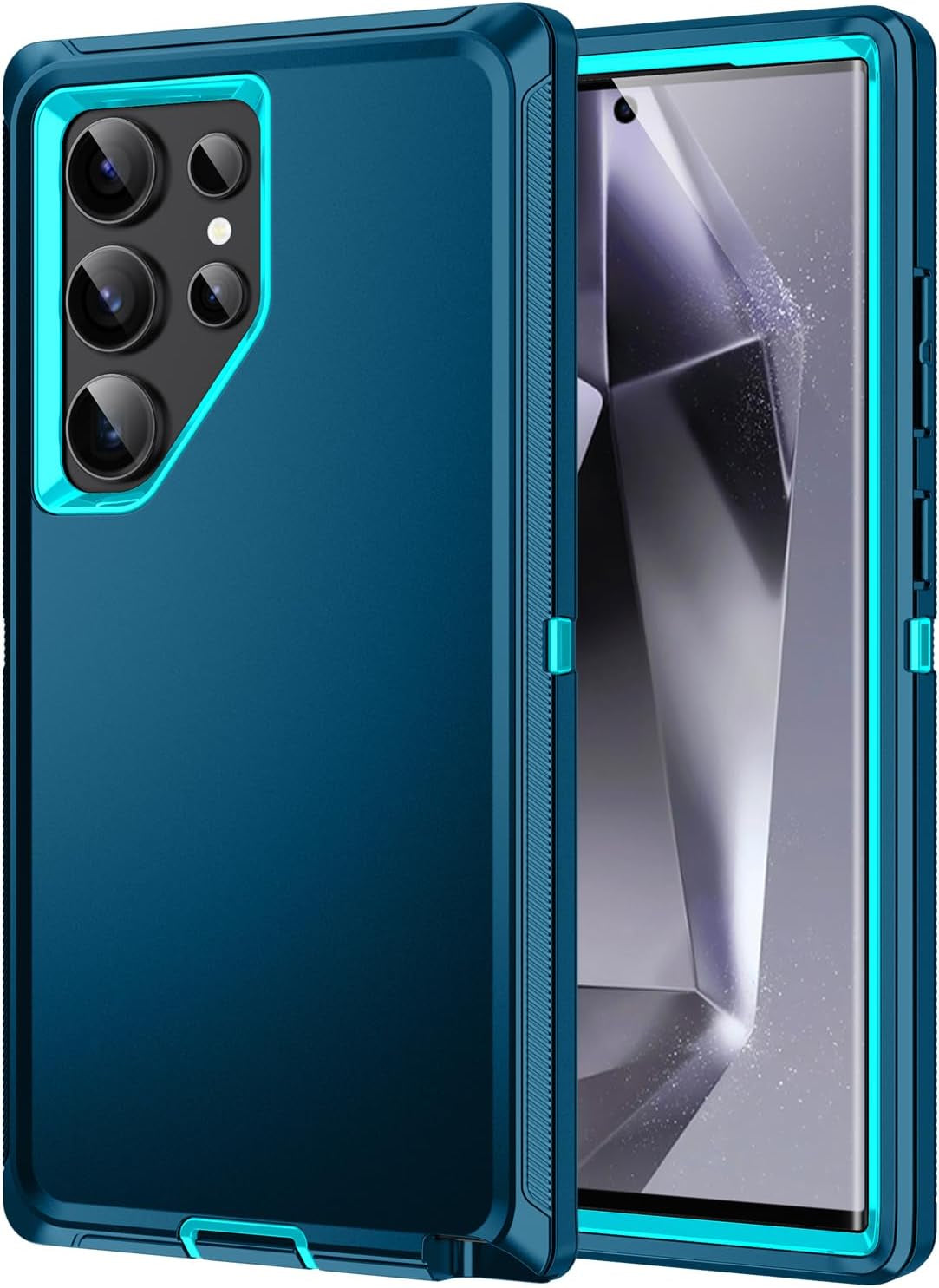 For Galaxy S22 Case,Heavy Duty Shockproof Dust/Drop Poof 3 Layers Full Bady Protection Rugged Cover Case for Galaxy S22,Turquoise