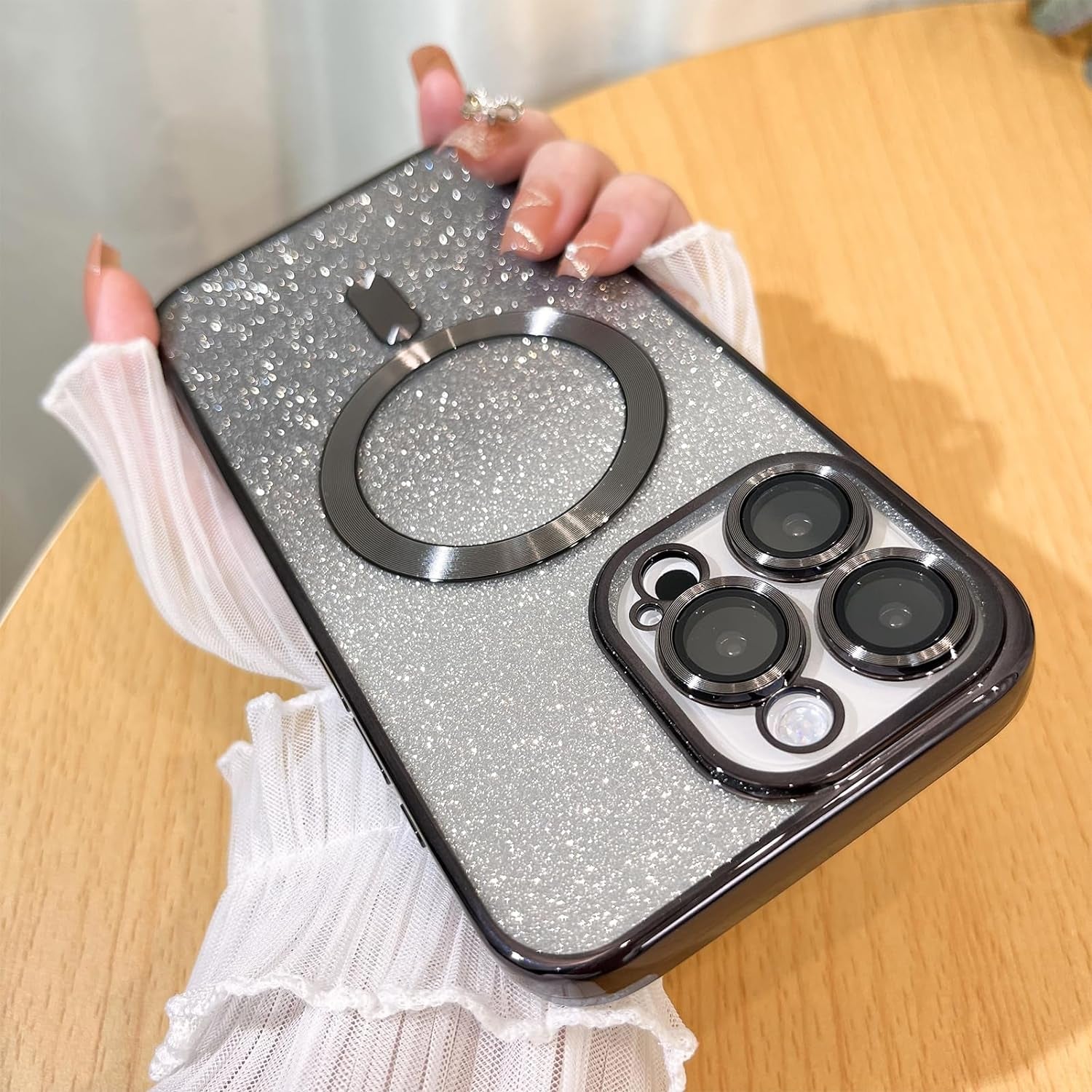 Illians Case for Iphone 14 Pro Max (Compatible with Magsafe) Camera Lens Protector Glitter Bling Plating Case Shockproof Protection Anti-Scratch Iphone 14 Pro Max Case for Women Men - Blue  Illians   