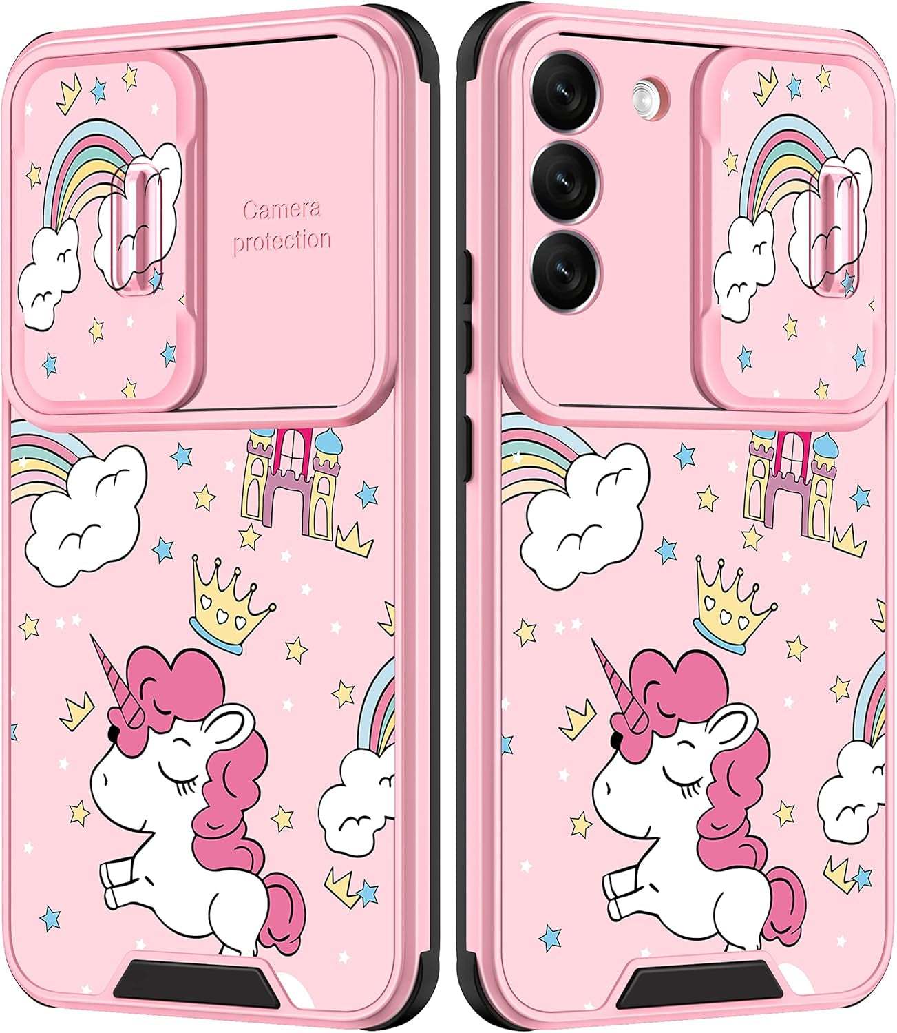 Goocrux for Samsung Galaxy S22 plus Case Leopard for Girls Women Cheetah Print Phone Cover Cute Black Animal Fashion Design with Slide Camera Cover Aesthetic Girly Cases for Galaxy S22 plus 5G 6.6''