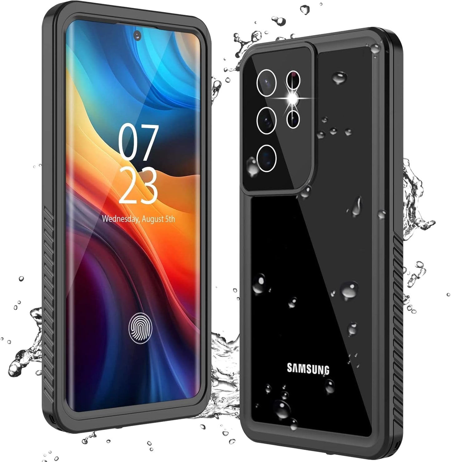 For Samsung Galaxy S22+Plus Case Waterproof Shockproof,Galaxy S22 plus Case with Built-In Screen Protector 360 Full Body Heavy Rugged Samsung S22+Plus Protective Case(Blue/Clear)
