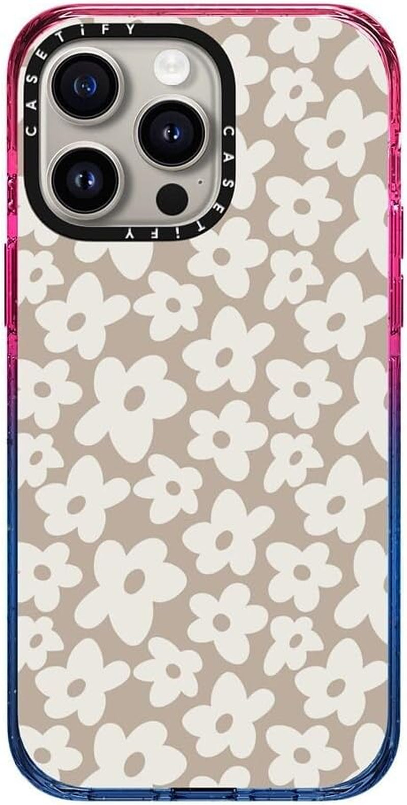 Casetify Impact Case for Iphone 15 Pro Max [4X Military Grade Drop Tested / 8.2Ft Drop Protection/Compatible with Magsafe] - Stickers Prints - Disco Magic - Cotton Candy  CASETiFY Natural Flower  