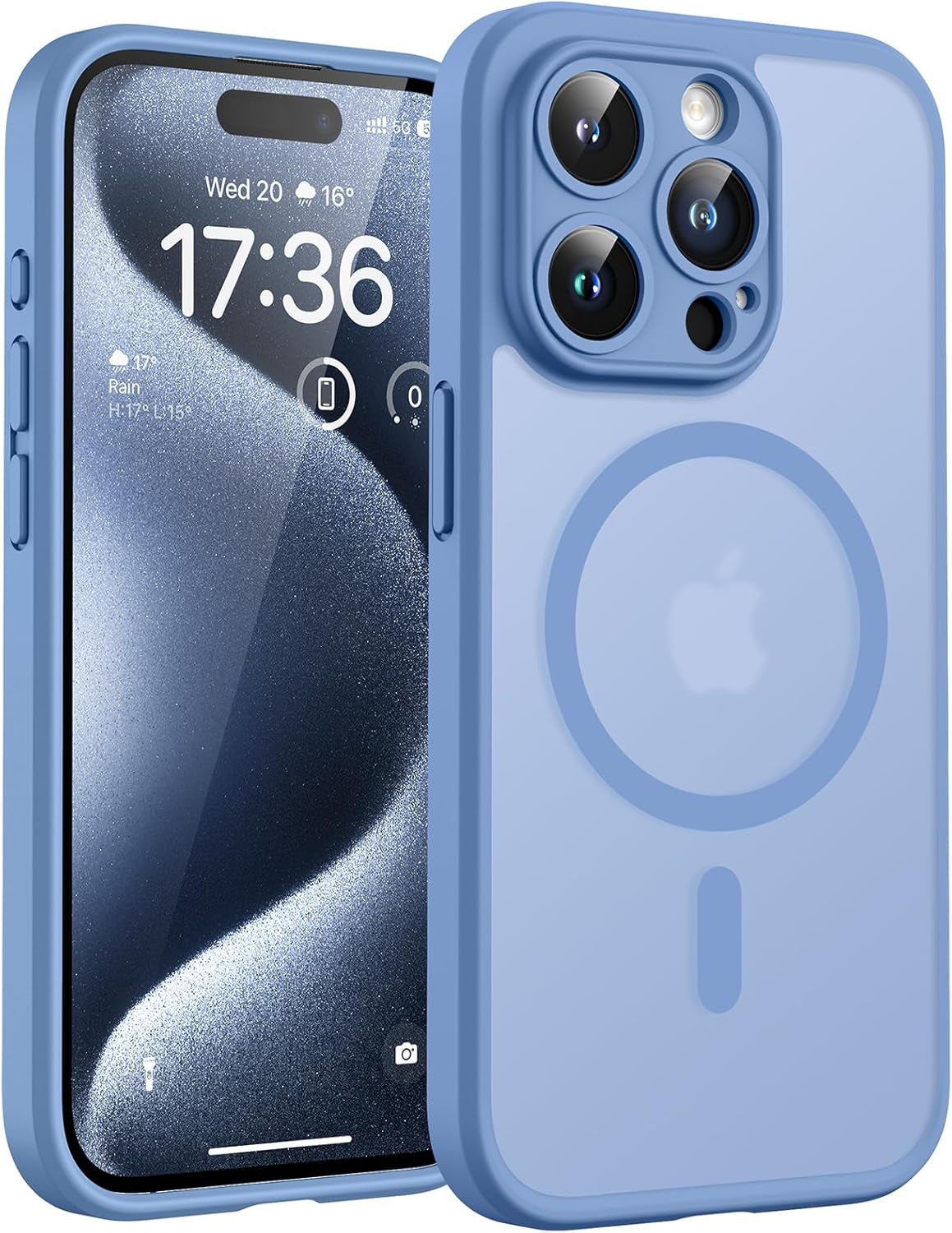 TOCOL for Iphone 17 Pro Case, Compatible with Magsafe, Full Camera Protection, Built-In Magnetic Ring, Drop Protection, Translucent Matte Phone Case for Iphone 17 Pro 6.3 Inch (Black)