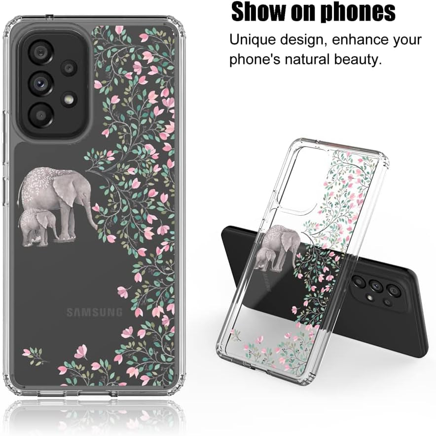 Clear Phone Case Cover for Samsung Galaxy A53 5G (6.5", 2022) [Elephant]