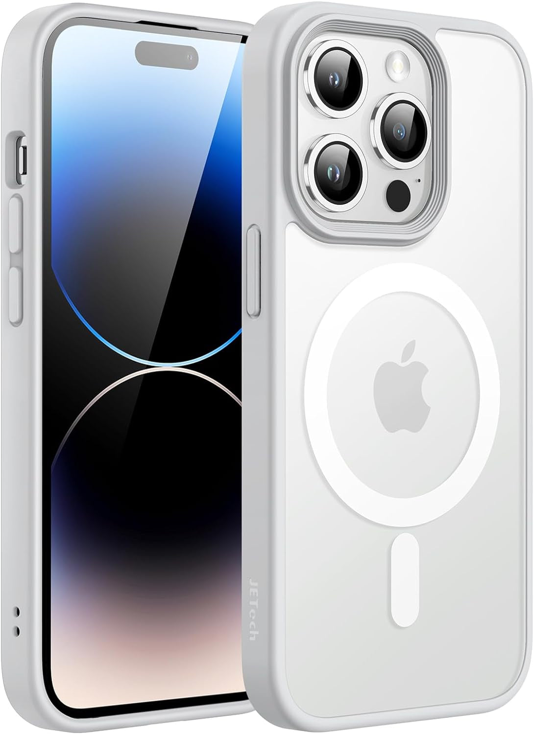 Jetech Magnetic Case for Iphone 14 Pro Max 6.7-Inch Compatible with Magsafe, Translucent Matte Back Slim Shockproof Phone Cover (Silver)  JETech Gray  