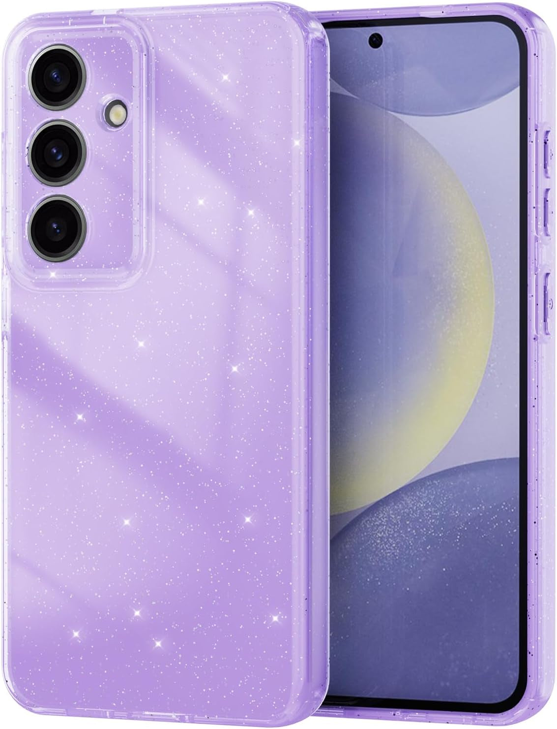 Aicase for Samsung Galaxy S24 Case Glitter, Sparkly Bling Girls Women Girly Sparkle Cute Protective Phone Case for Samsung S24, Purple