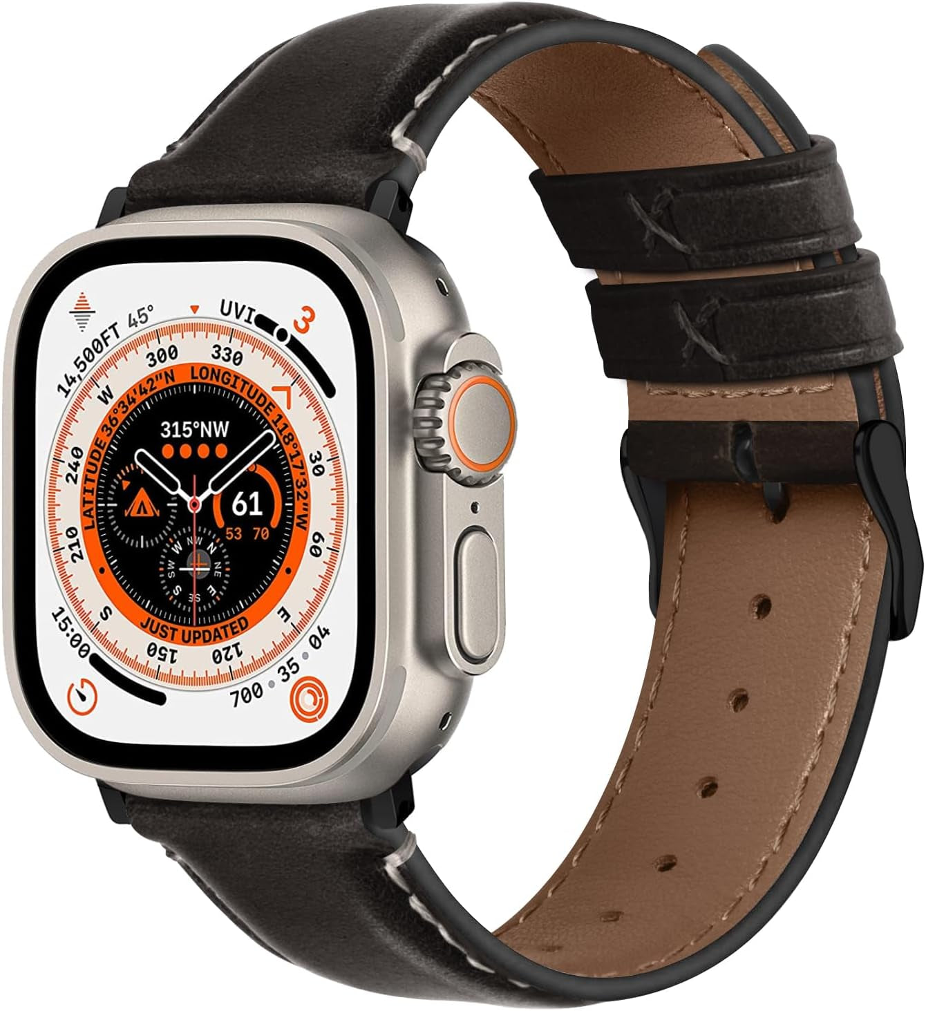 Fullmosa Retro Leather Bands Compatible with Apple Watch 38Mm 40Mm 41Mm for Men Women, Top Grain Real Leather Strap for Iwatch Series 9/8/7/6/5/4/3/2/1/SE/SE2, Brown+Black Buckle