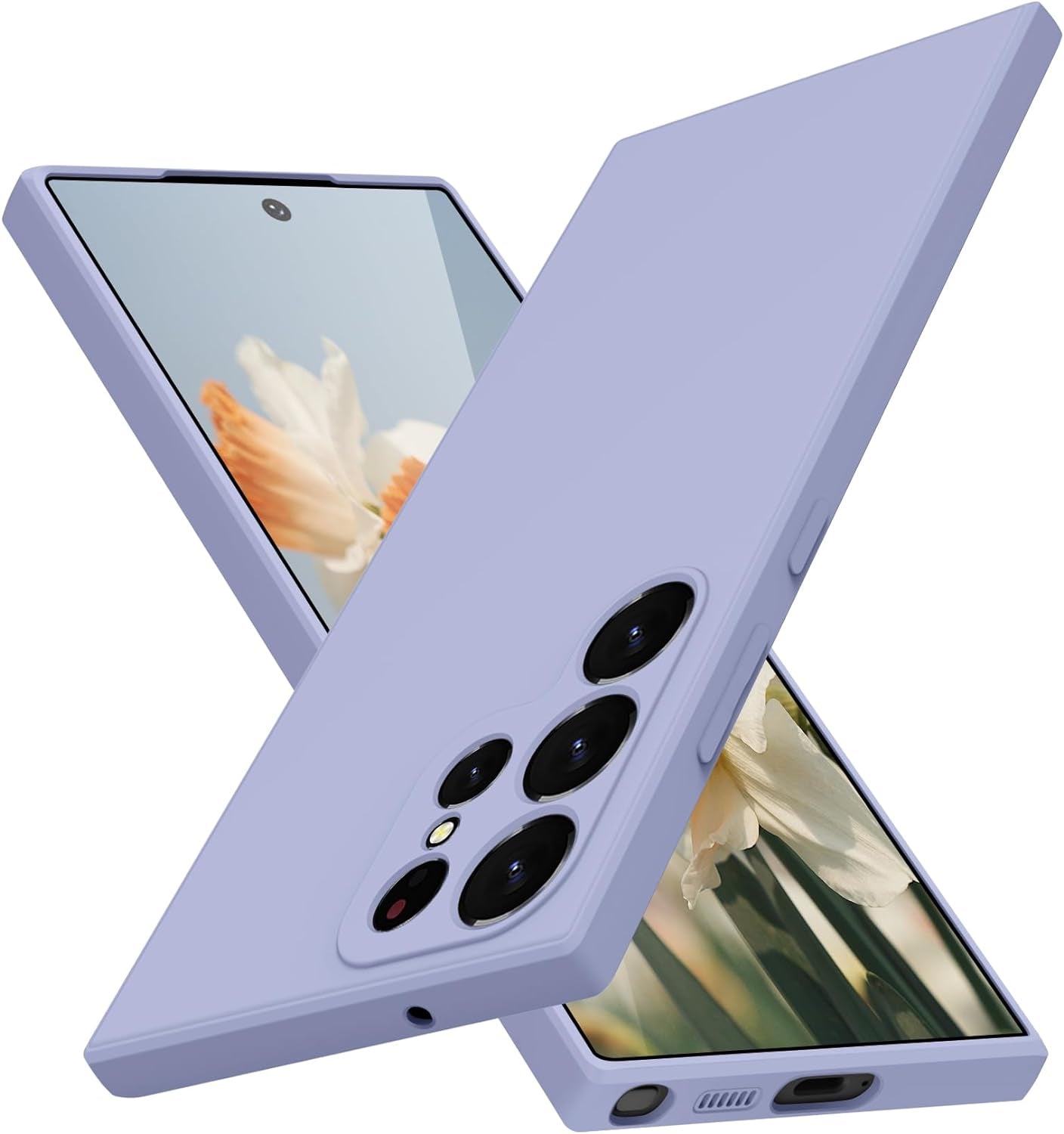 For Samsung Galaxy S22 Ultra 5G Case Liquid Silicone,Full Body Protective,Soft Shockproof anti Scratch Case for Samsung Galaxy S22 Ultra Phone Case Slim Fit Durable 6.8In Red JUS01-62