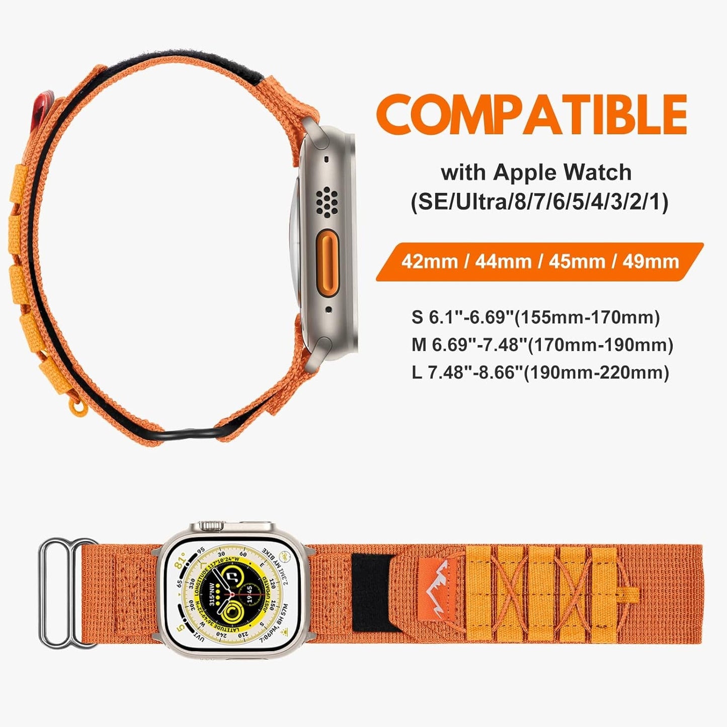 Bands Compatible with Apple Watch Band 38Mm 40Mm 41Mm 42Mm 44Mm 45Mm 49Mm Women Men, Adjustable Soft Nylon Strap for Iwatch Series 9 8 7 6 5 4 3 2 1 SE Ultra/Ultra 2