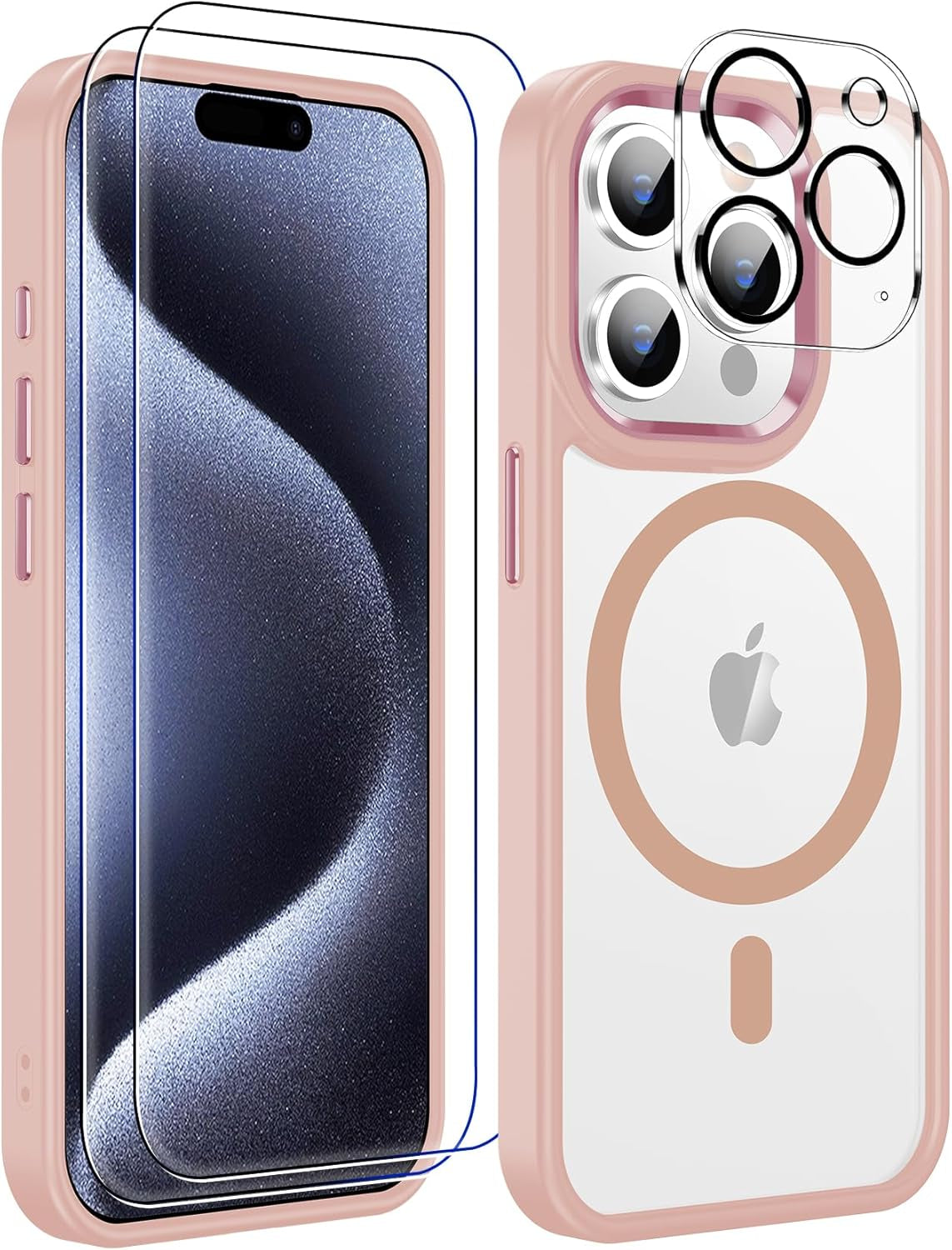 Temdan for Iphone 17 Pro Max Case Clear with Screen Protector, Compatible with Magsafe, Anti-Yellowing, Military-Grade Protection, Shockproof Slim Magnetic Phone Case Cover, Transparent