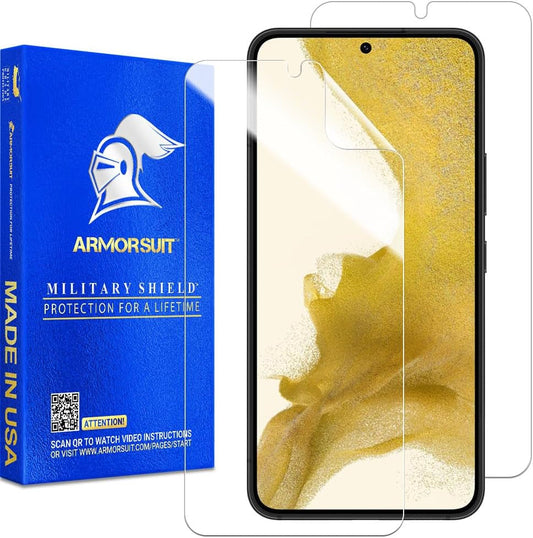 Armorsuit [2 Pack] Militaryshield Screen Protector Designed for Samsung Galaxy S22 plus / S22+ 6.6" Case Friendly (2022 Release) Anti-Bubble HD Clear Film - Made in USA