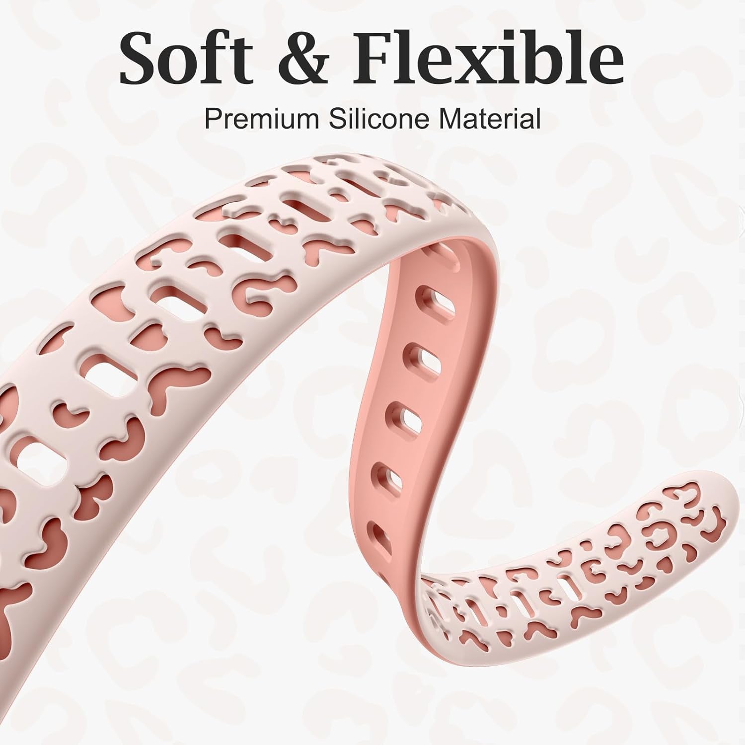 Daqin Slim Leopard Engraved Band Compatible with Apple Watch Bands 40Mm 38Mm 41Mm 44Mm 45Mm 42Mm Women, Soft Silicone Feminie Cheetah Thin Sport Wristbands for Iwatch Bands Series 9 8 7 6 5 4 3 2 1 SE