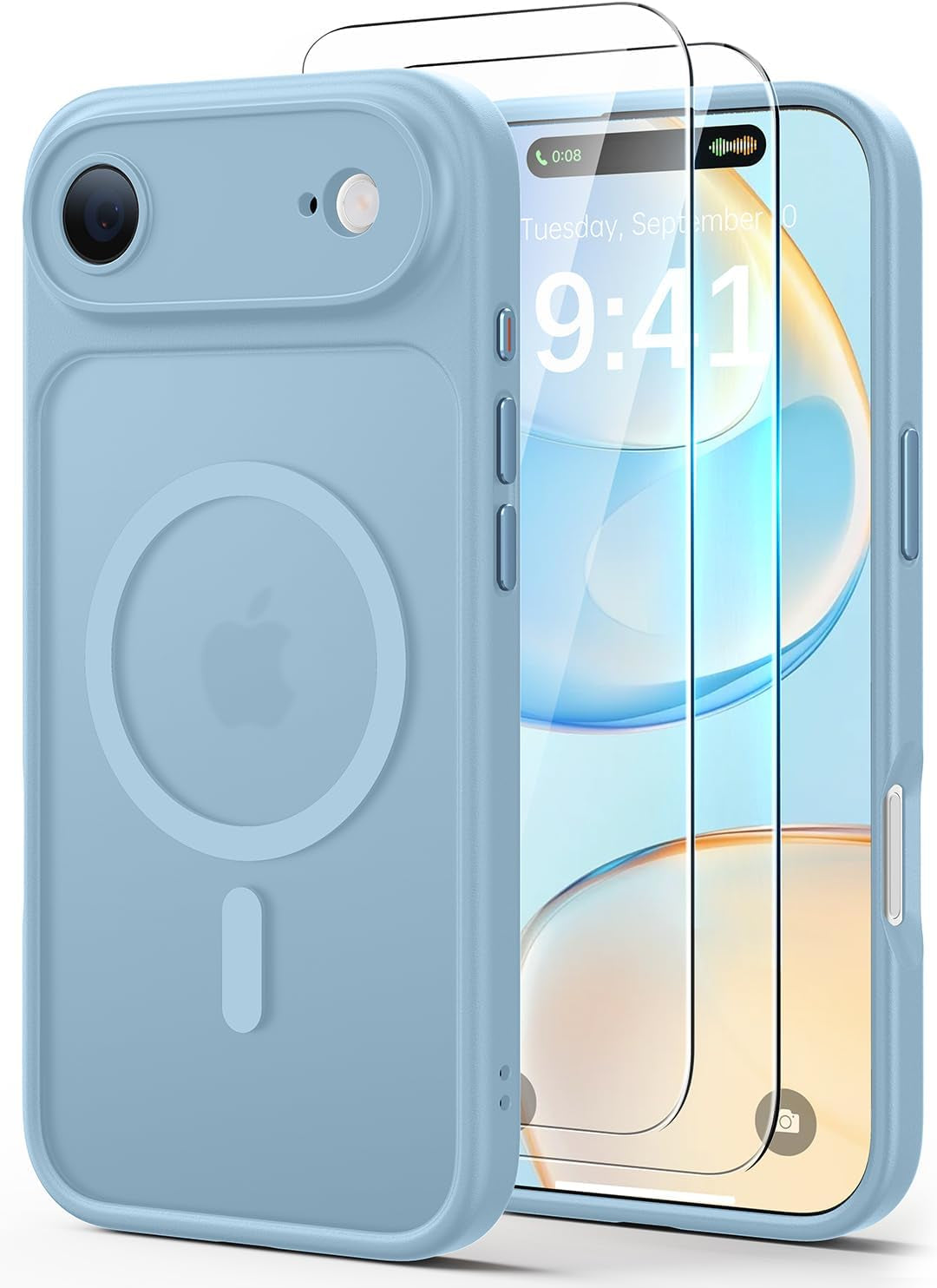 JJL for Iphone 17 Pro Case with 2 Pack Screen Protectors, Compatible with Magsafe, Full Camera Protection, Translucent Matte Magnetic Phone Cover, Deep Blue