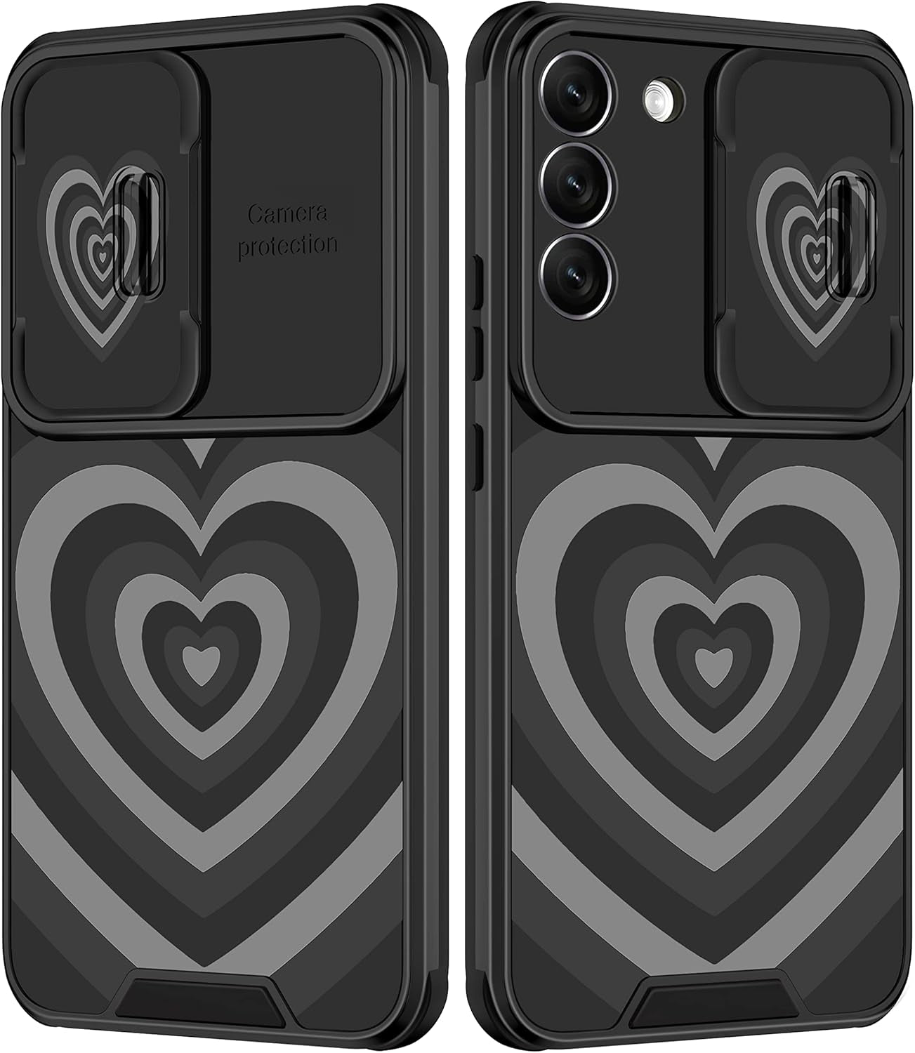 Goocrux for Samsung Galaxy S22 plus Case Leopard for Girls Women Cheetah Print Phone Cover Cute Black Animal Fashion Design with Slide Camera Cover Aesthetic Girly Cases for Galaxy S22 plus 5G 6.6''