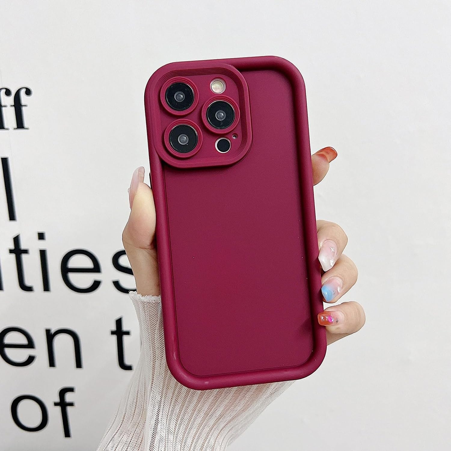 Aitipy Compatible with Iphone 13 Pro Max Case, Slim Soft Gel Rubber TPU Material, Full Camera Protection, Shockproof Protective Phone Case for Women Girls Boys (Red Wine)  Aitipy   