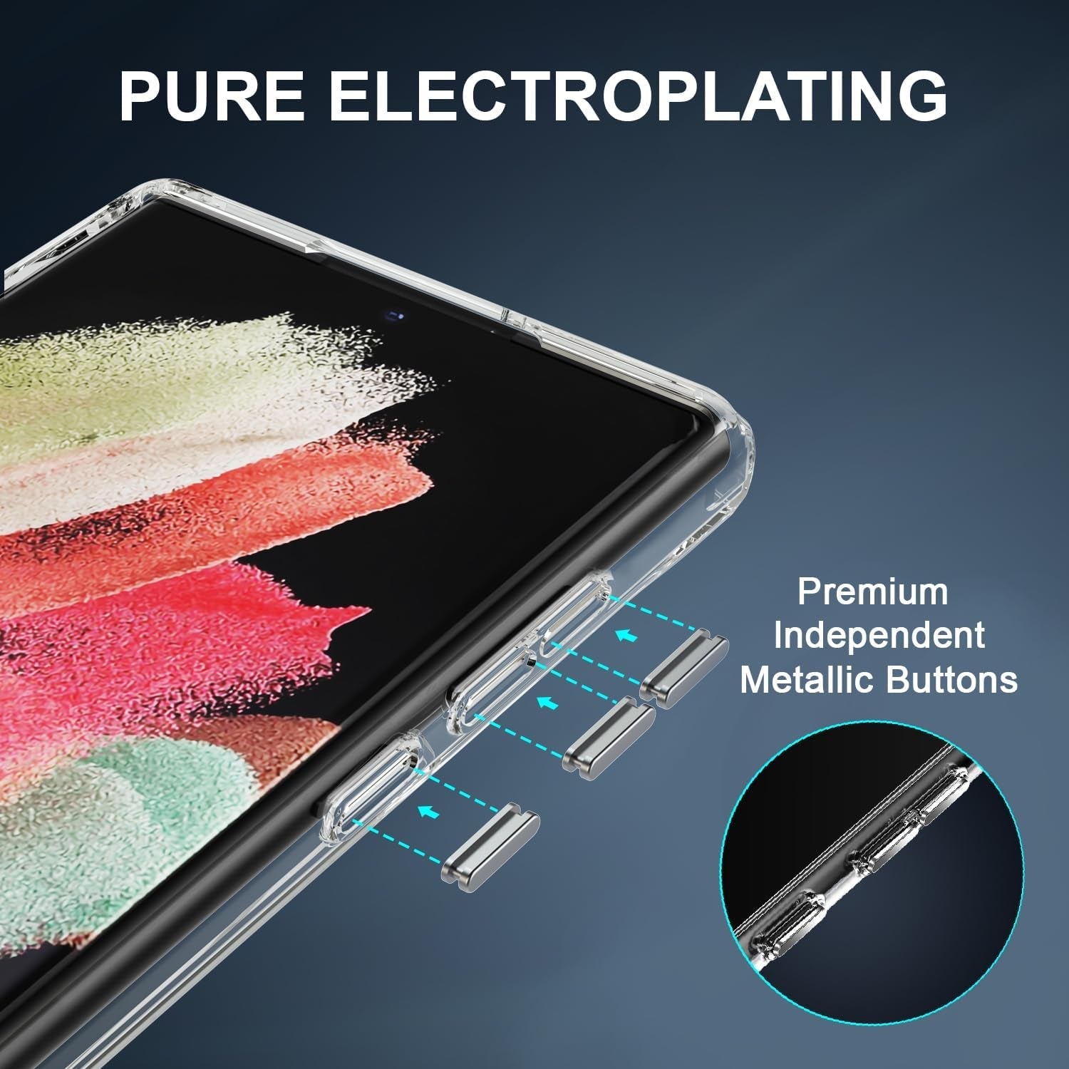 CEDO Kickstand Case for Samsung Galaxy S22 Ultra, 3-Way Mode Built-In Metal Stand Phone Case, Mil-Grade Shockproof Bumper, Transparent Acrylic & Slim Fit, Designed for Samsung S22 Ultra, Crystal Clear