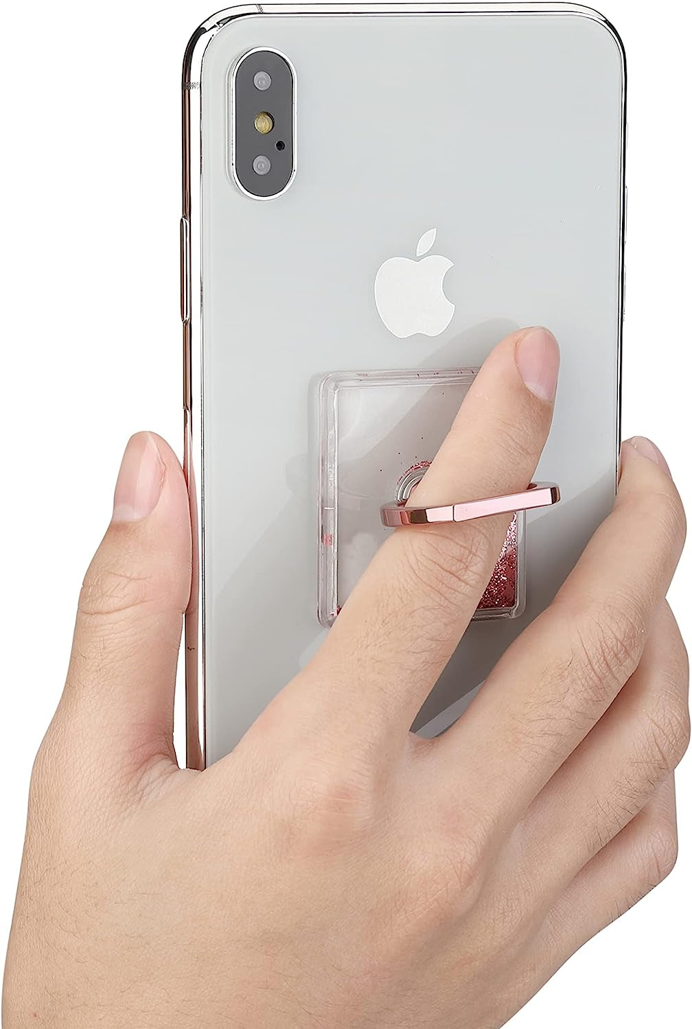 LAX Gadgets Cell Phone Ring Holder - Finger Ring for Phone Case - 360° Rotation Secure Back Grip, Stand, Holder for All Smartphones Including Iphone & Android Phone - Glitter Rose Gold  LAX Gadgets   