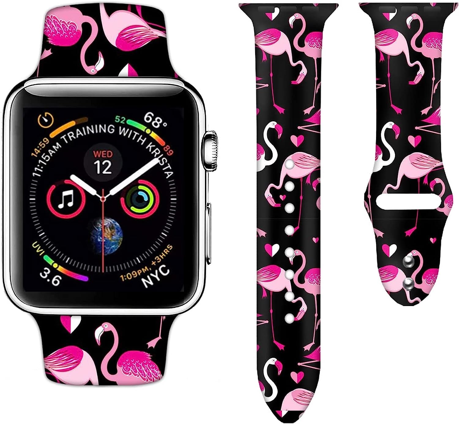 Sport Watch Band Compatible with Apple Watch 38Mm 40Mm 41Mm 42Mm 44Mm 45Mm for Women Men,Adjustable Replaceable Soft Silicone Smartwatch Straps for Iwatch Series SE 7 6 5 4 3 2 1  JOJGOEHO white-style 1 38mm/40mm/41mm (M/L) 