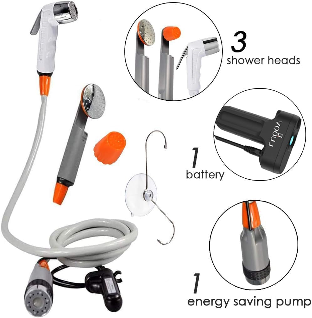 Electric Portable Bidet Handheld Battery,Bidet Handheld Water Sprayer Portable Rechargeable Battery Powered (Bidet+Shower)  LUOOV   