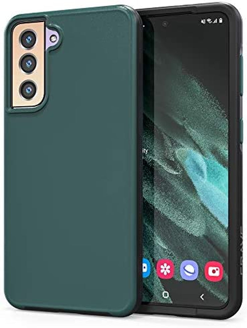 Crave Slim Guard for Galaxy S21 Case, Shockproof Case for Samsung Galaxy S21, S21 5G (6.2 Inch) - Black  Crave Forest Green  