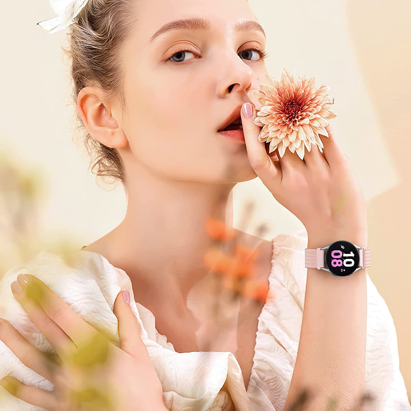 20Mm Braided Bands Compatible with Samsung Galaxy Watch 5&4 Band/Active 2 40Mm 44Mm/Galaxy Watch 5 Pro 45Mm/Galaxy Watch 4 Classic 42Mm 46Mm/Watch 3 41Mm, 5 Pack Elastic Stylish Quick Release Bands  ABOVEACC   