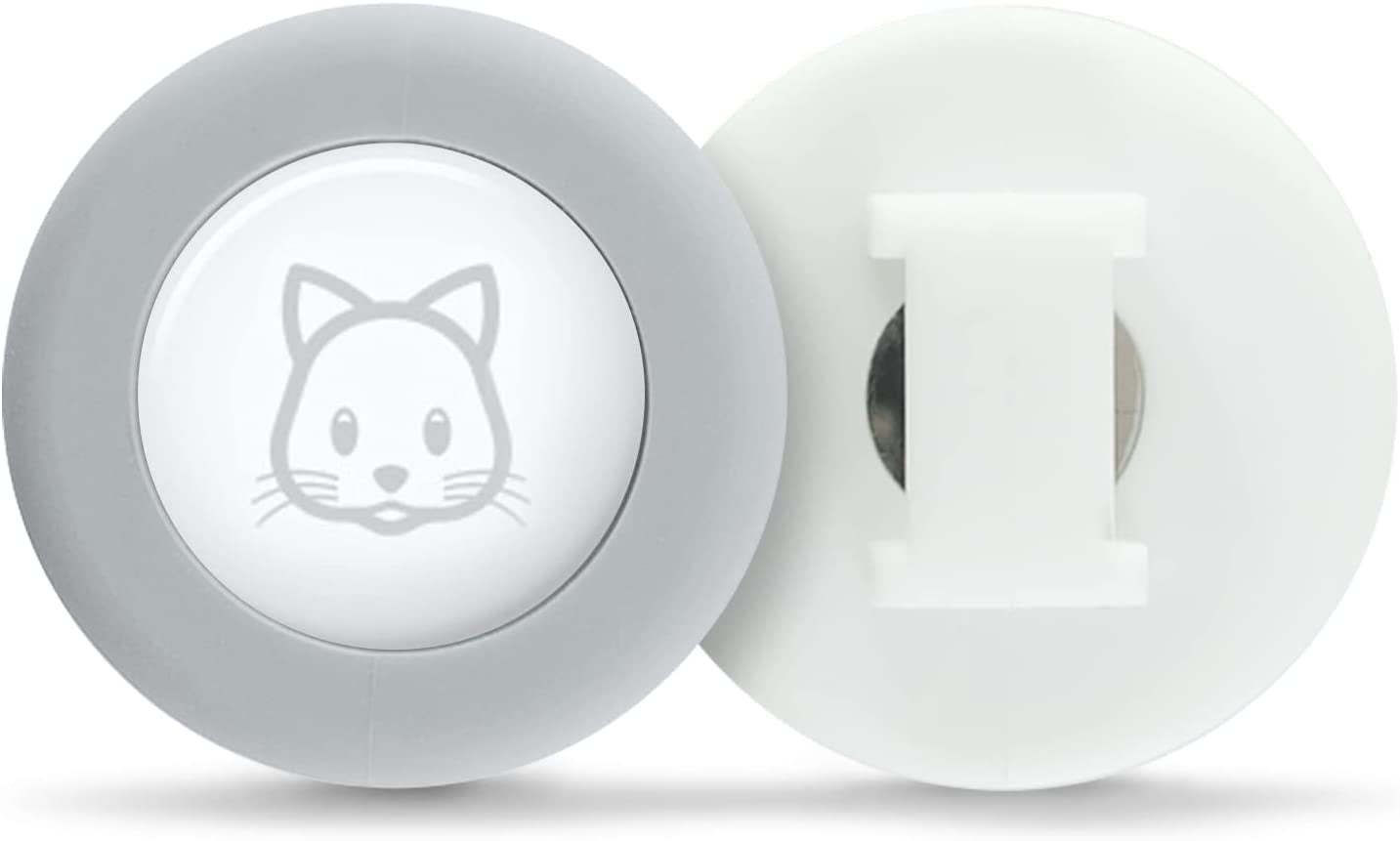 Sweet Baby Co. Airtag Cat Collar or Extra Small Dog Collar Holder 2 Pack, Fits Half Inch Collars for Small Pet, Compatible with Apple Air Tag, Waterproof GPS Tracker Case Kitten Cats Dogs (White/Gray)  Sweet Baby Company   
