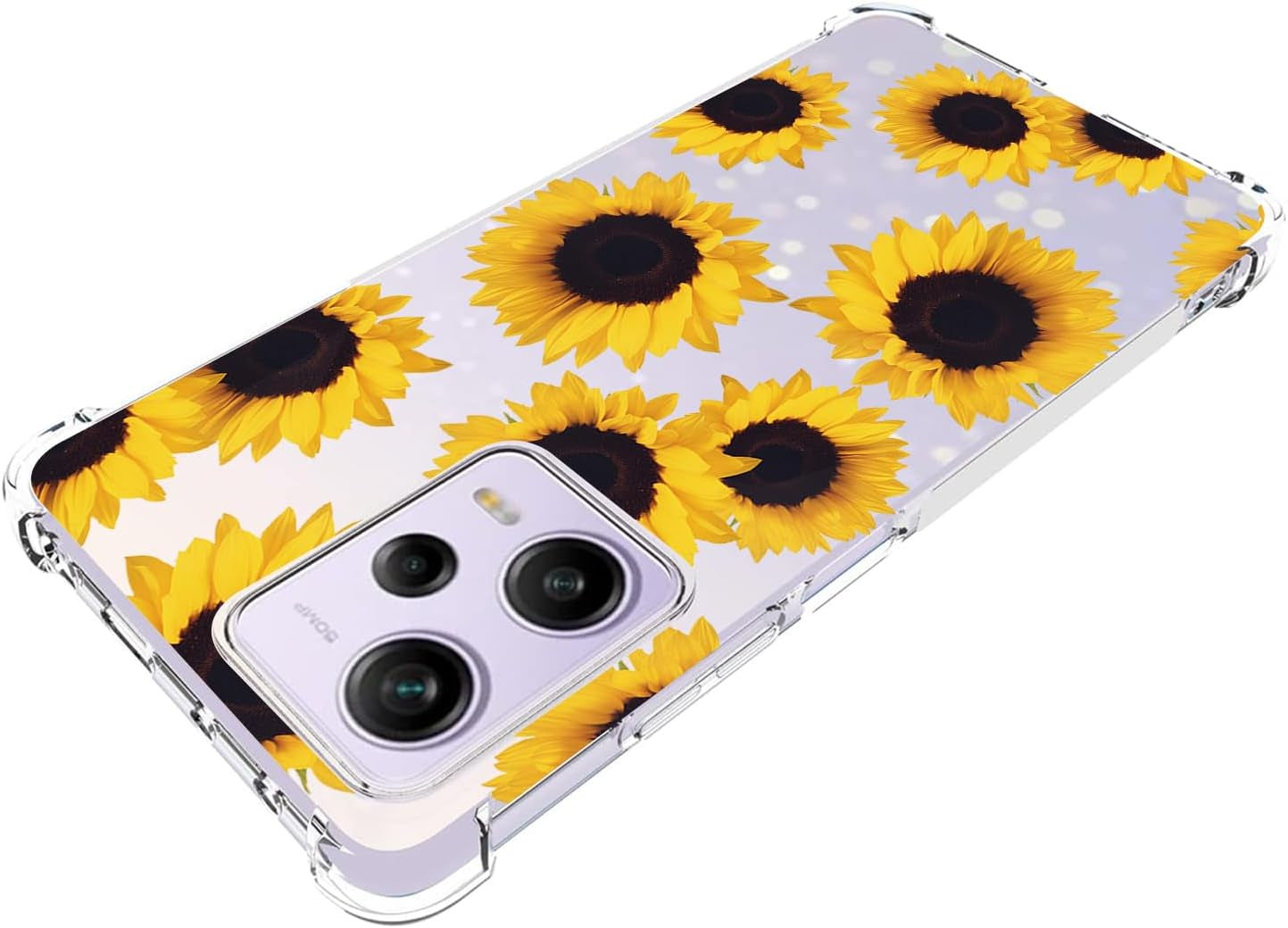 Sidande Case for Redmi Note 12 Pro Case, Poco X5 Pro 5G 22101320G Case for Girls Women, Clear Floral Soft Flexible TPU Slim Phone Protective Case Cover for Xiaomi Redmi Note 12 Pro 5G (Sunflower)  Sidande   