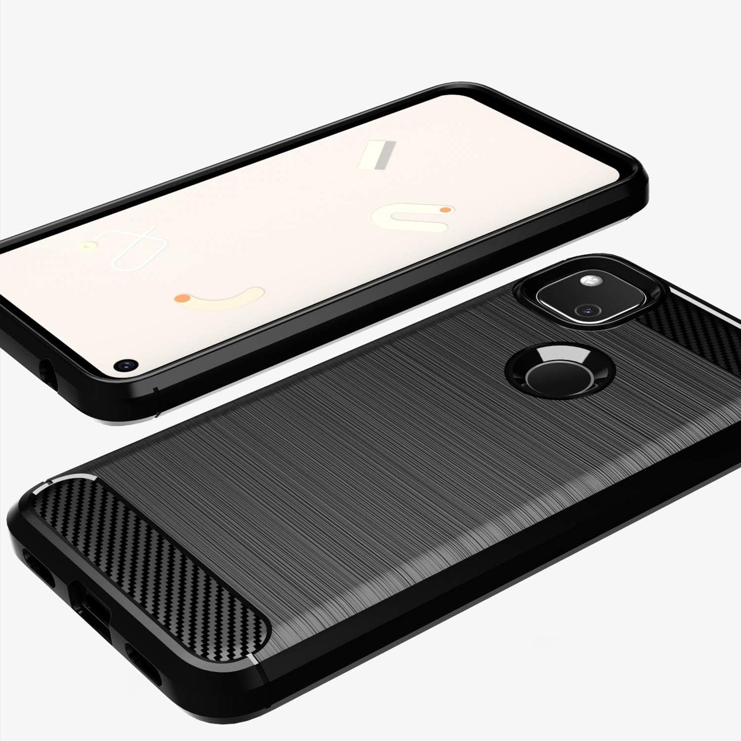 SNOSHO Google Pixel 4A 4G Phone Case, Slim Thin Soft Flexible TPU Silicone Rubber Anti-Scratch Shockproof Protective Cover for Pixel 4A [ NOT Compatible with Pixel 4A 5G ],Brushed Black  SNOSHO   