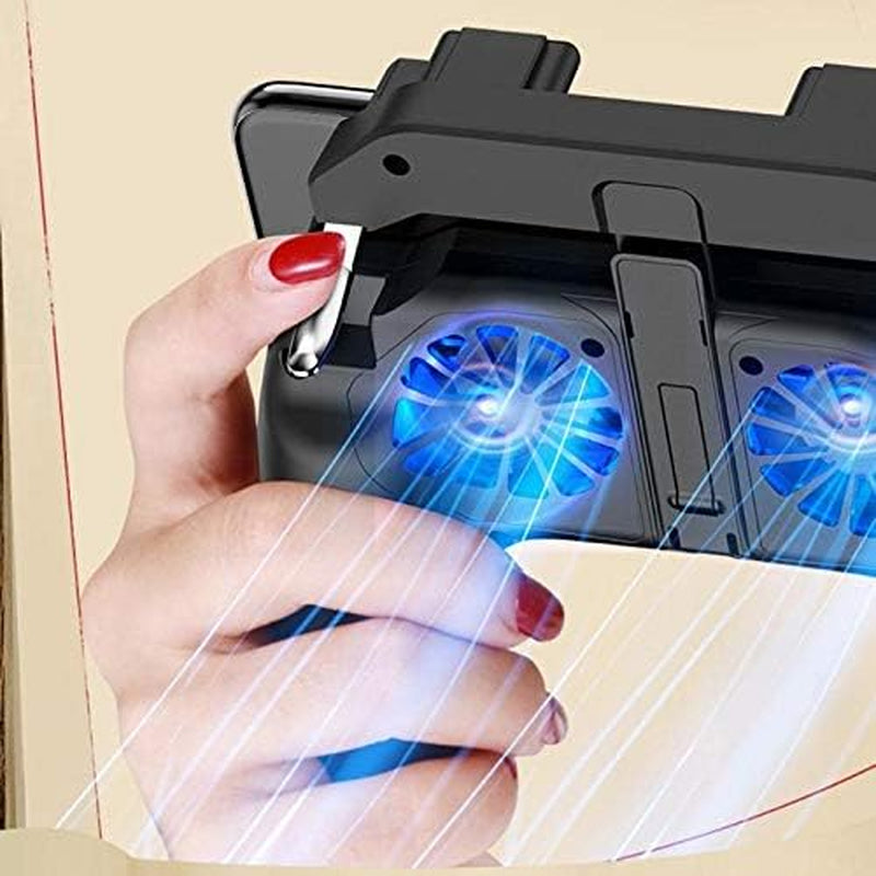WILIAS - Telescopic Gaming Grip Game Controller Joystick Gamepad Dual Cooling Fan for for Smart Phone Game Accessories  WILIAS   