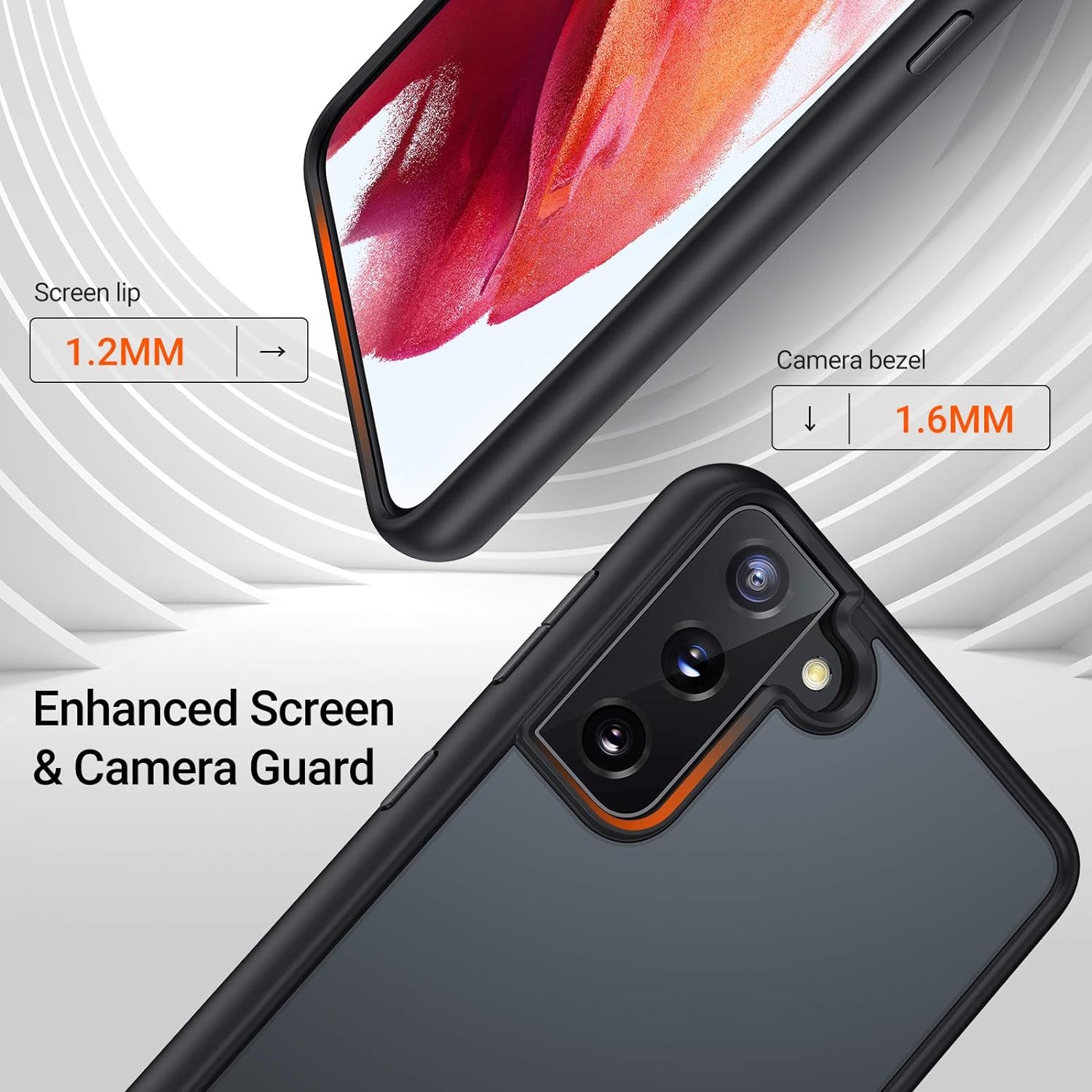 TORRAS Shockproof Designed for Samsung Galaxy S21+ plus Case 6.7'' [6FT Military Drop Protection] [Semi-Clear] Matte Hard Back & Soft Edge Slim Galaxy S21+ plus Case 5G Guardian Series, Frost Black  TORRAS   