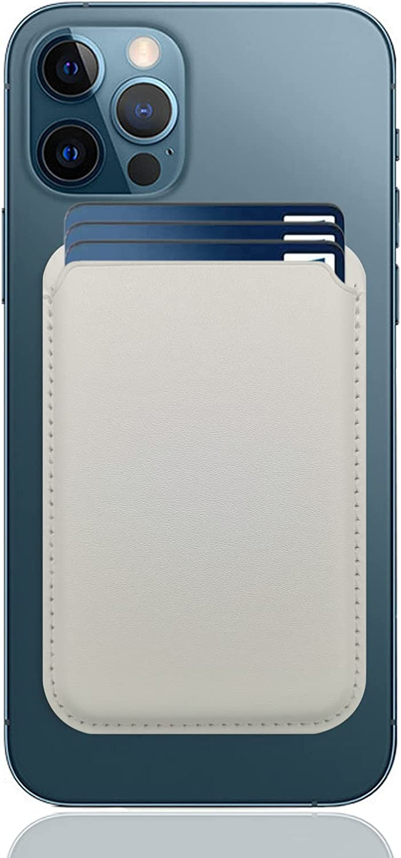 [2 Pack] Magnetic Card Holder Wallet for Iphone 14/13/12 Series with Magsafe, Leather Wallet for Iphone 14 Pro/Pro Max/Plus/14, Mag-Safe Wallet for Iphone 13 Pro/Pro Max/Mini/13/12 Series, Black Blue  iLodn White  