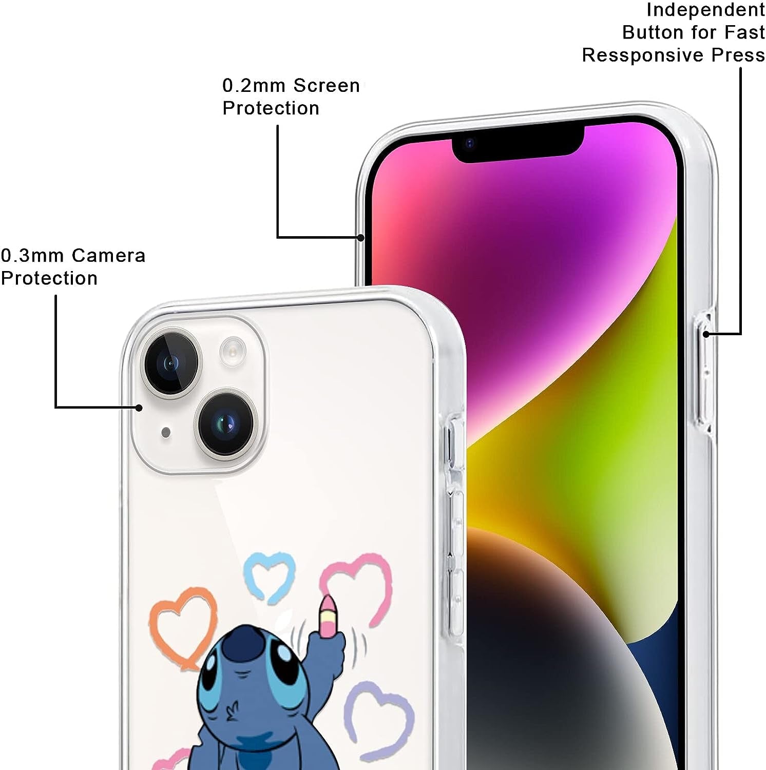 [2 Pack] Cute Case for Apple Iphone 13 Mini Case, Cartoon Kawaii Character Aesthetic Cool Phone Cases Girly for Girls Boys Kids Women Men Clear Soft TPU Protective Cover Funda for Iphone 13 Mini 5.4"  QSN US   