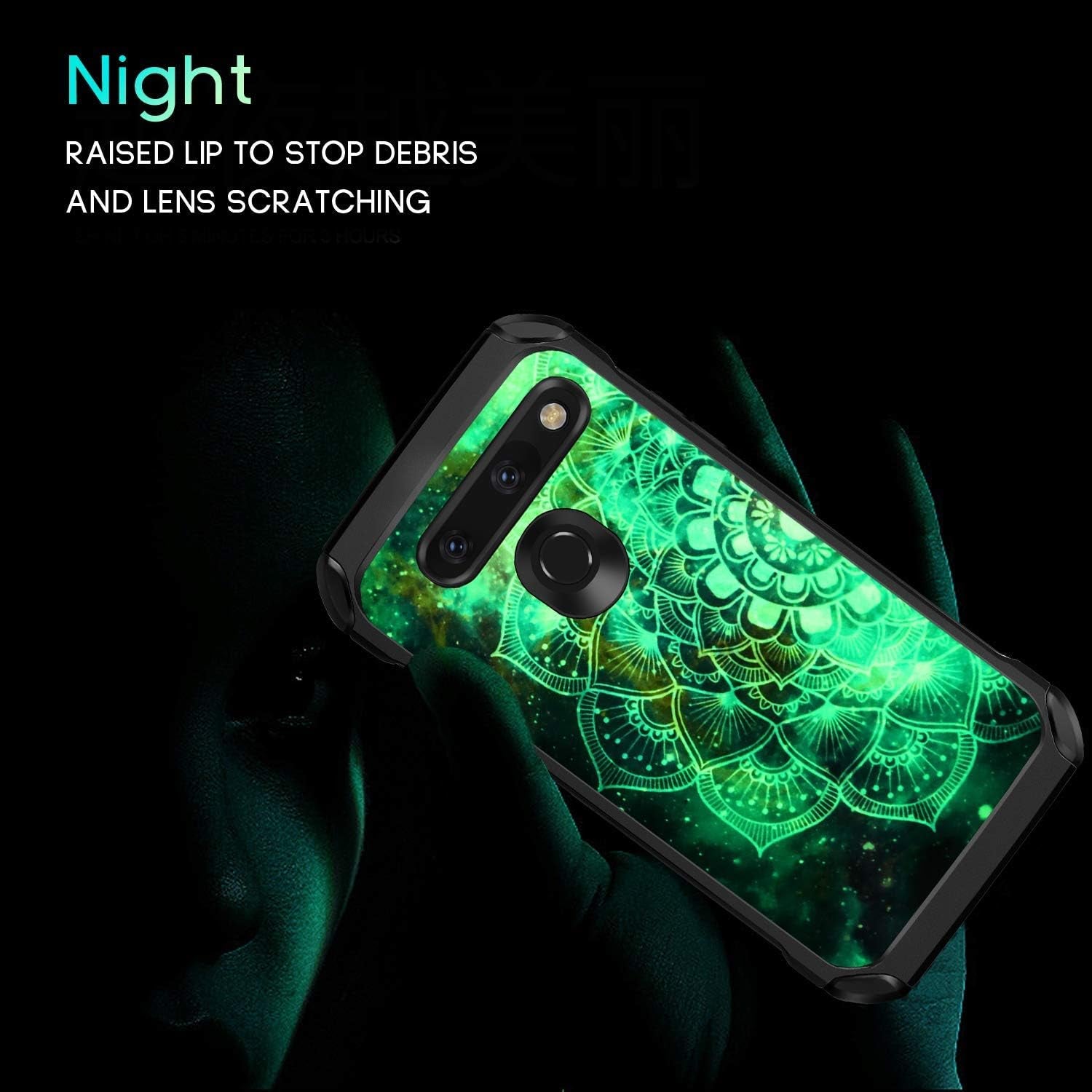 BENTOBEN Compatible with LG G8 Thinq/Lg G8 Case, Shockproof Glow in the Dark Luminous 2 in 1 Hard PC Soft TPU Bumper Protective Phone Case Cover for LG G8 Thin Q/LG G8 2019 Release, Mandala in Galaxy  BENTOBEN   