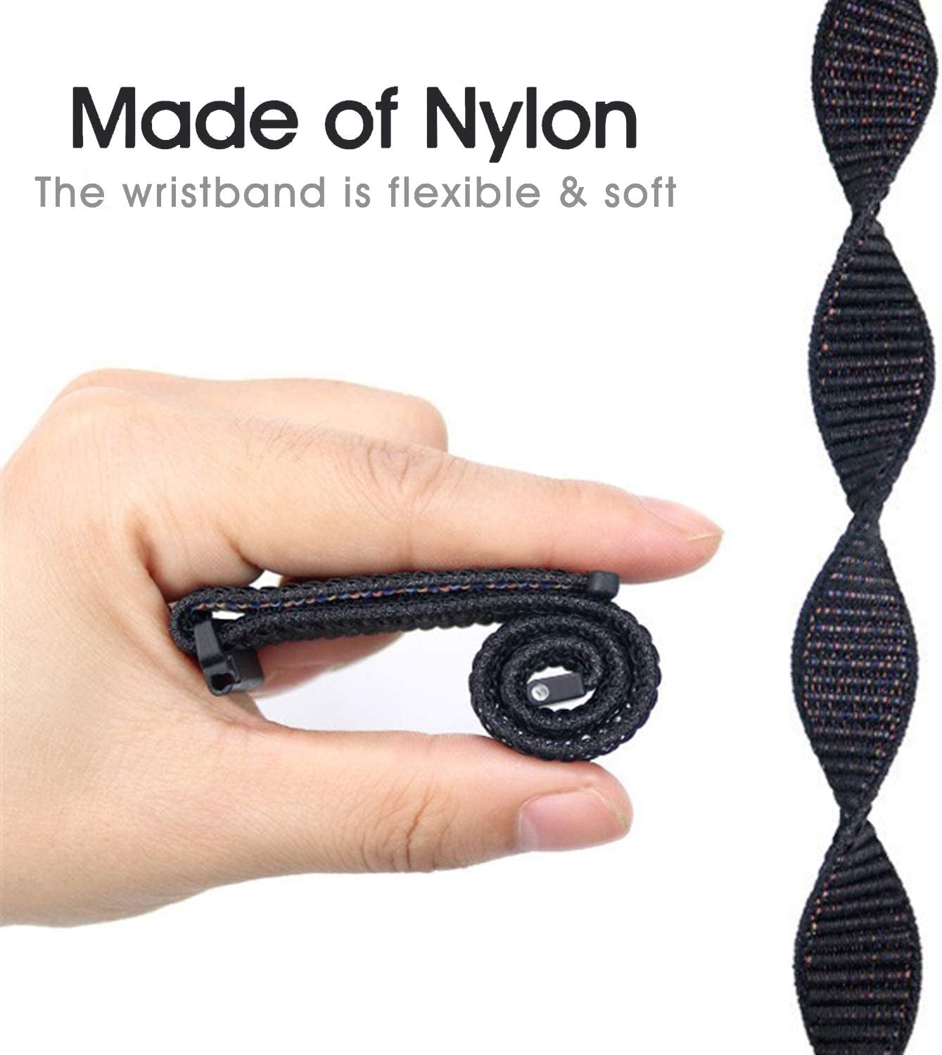 Morsey 20Mm Quick Release Watch Band Compatible with Samsung Galaxy Watch Active 2 40Mm 44Mm/ 42Mm/Pebble/Gizmo/Ticwatch Smart Watch, Nylon Breathable Replacement Sport (Black)  Morsey   