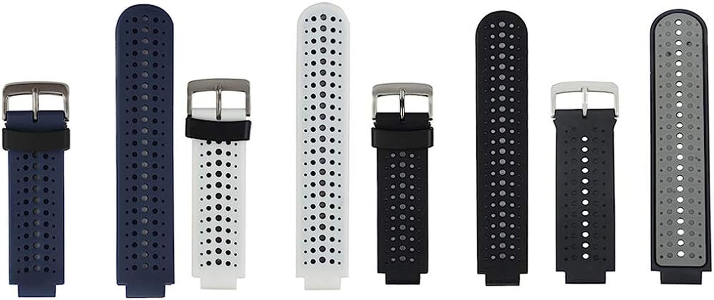 Honecumi Bands Compatible with Garmin Approach S20/ S5/ S6/Forerunner 220/230/ 235/235Lite/ 620/630/ 735/735XT Smart Watchband Wrist Band Strap for Men Women,Soft Silicone Colorful Band Accessory  honecumi 4 Pcs-Solid A  