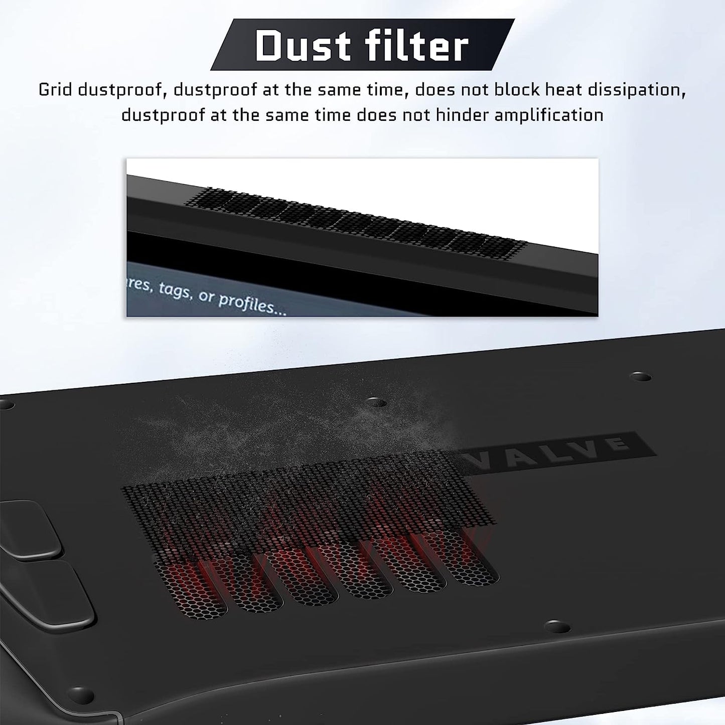 16 Pack - RHOTALL Dust Proof Kit for Steam Deck, Protective Accessories for Steam Deck with Protective Sticker, Dust Plugs, Dust Cover, Rocker Caps  RHOTALL   