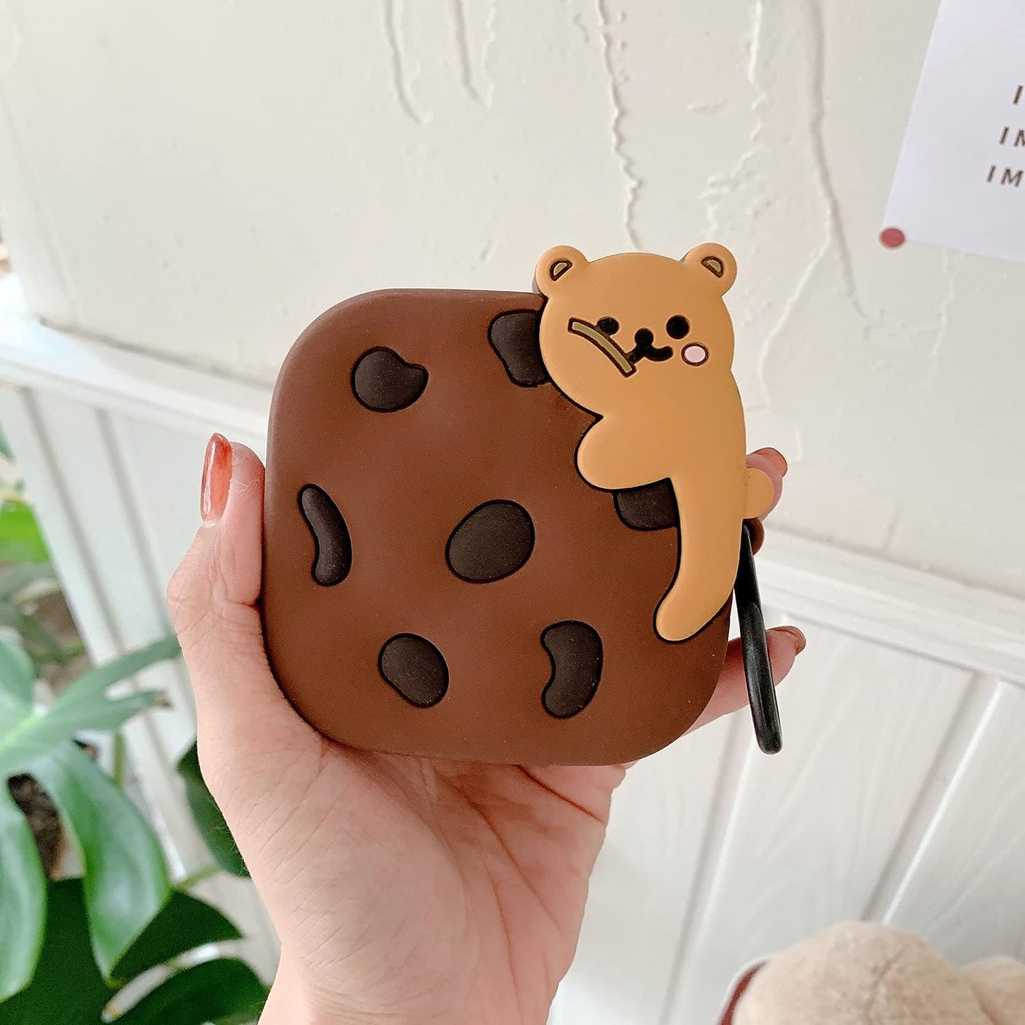 Powerbeats Pro Case, 3D Cute Cartoon Character Shockproof Protective Silicone Case Cover for Powerbeats Pro with Keychain for Girls Women Kids (Cookie Bear)  LDSXAY   